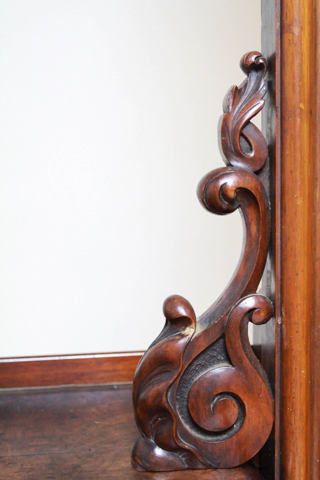 VICTORIAN BURLED WALNUT VANITY & FULL LENGTH CHEVAL MIRROR