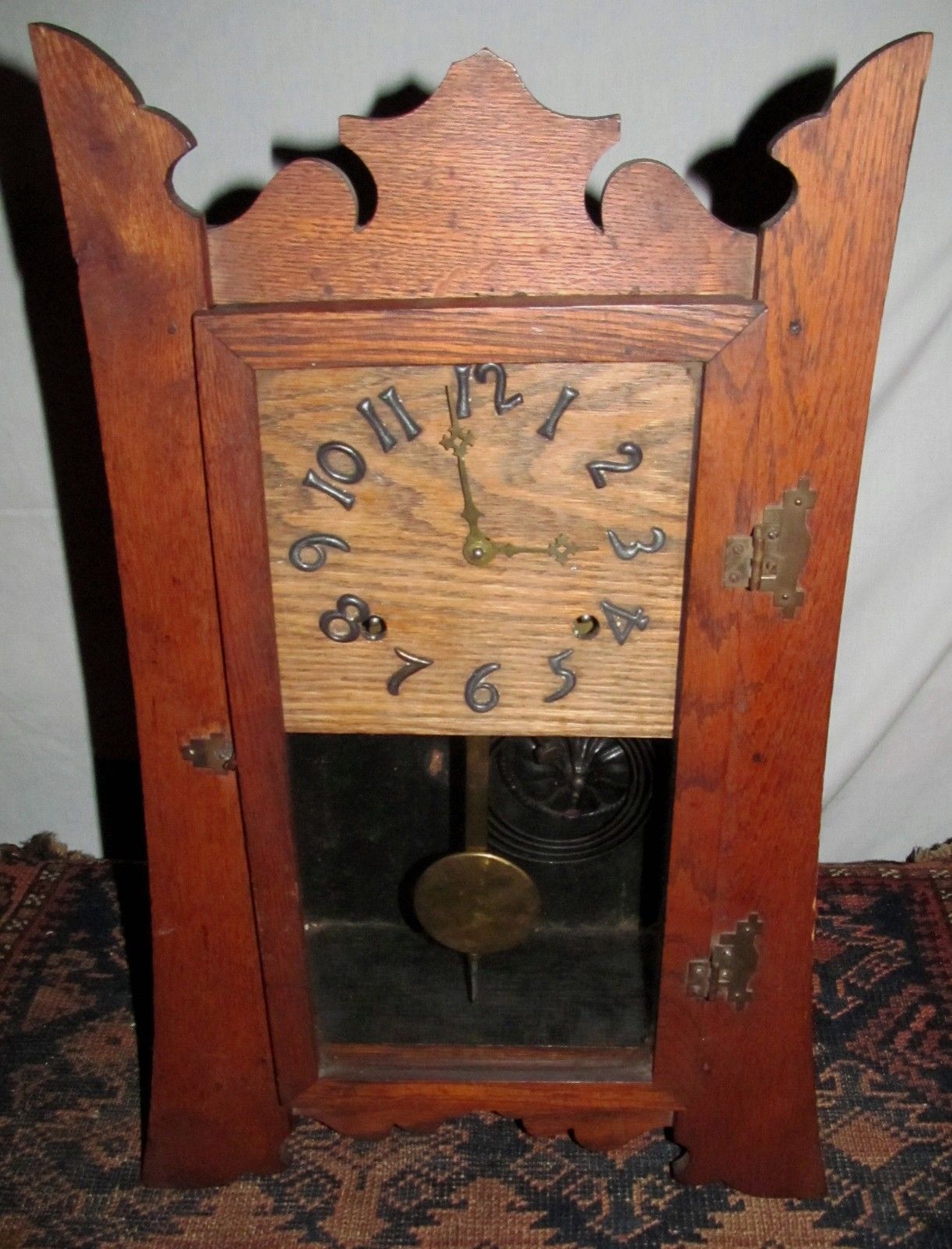 ARTS & CRAFTS OAK MANTLE CLOCK