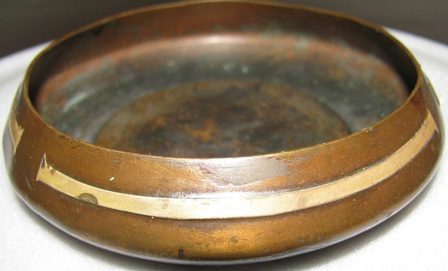 ARTS & CRAFTS STERLING ON BRONZE ASHTRAY SIGNED HEINTZ