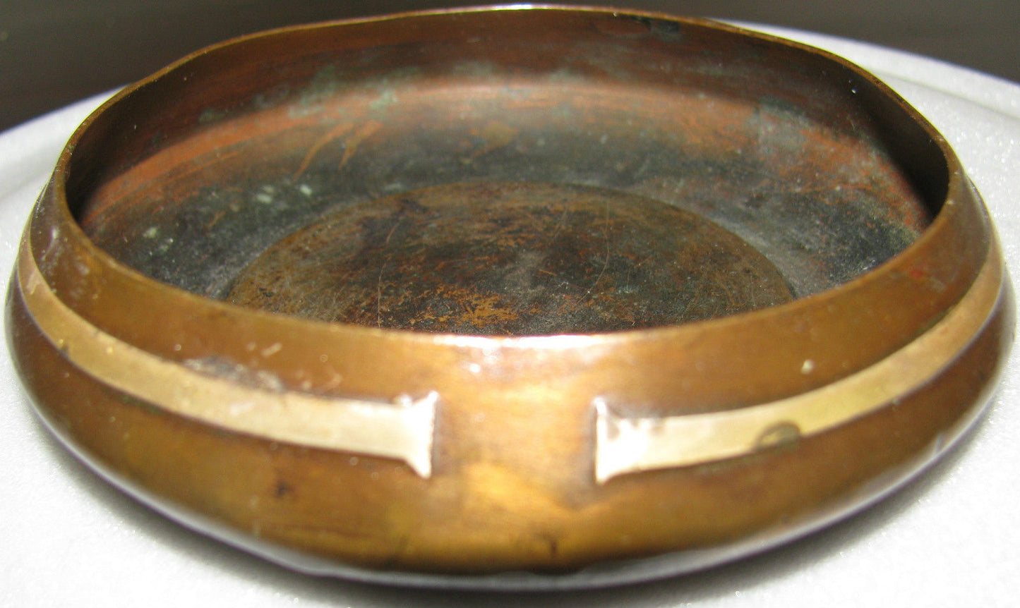 ARTS & CRAFTS STERLING ON BRONZE ASHTRAY SIGNED HEINTZ