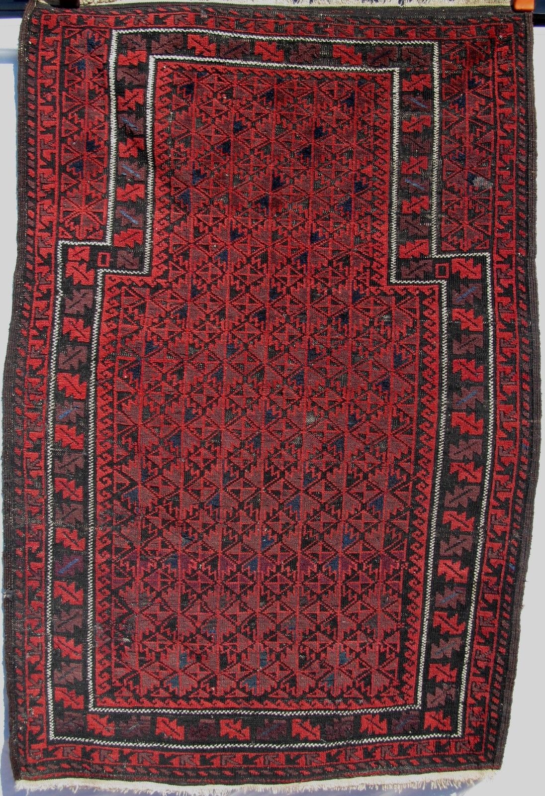 ANTIQUE BALOUCH PRAYER RUG-ESTATE CARPET-FINE TEKKE PROGRAM