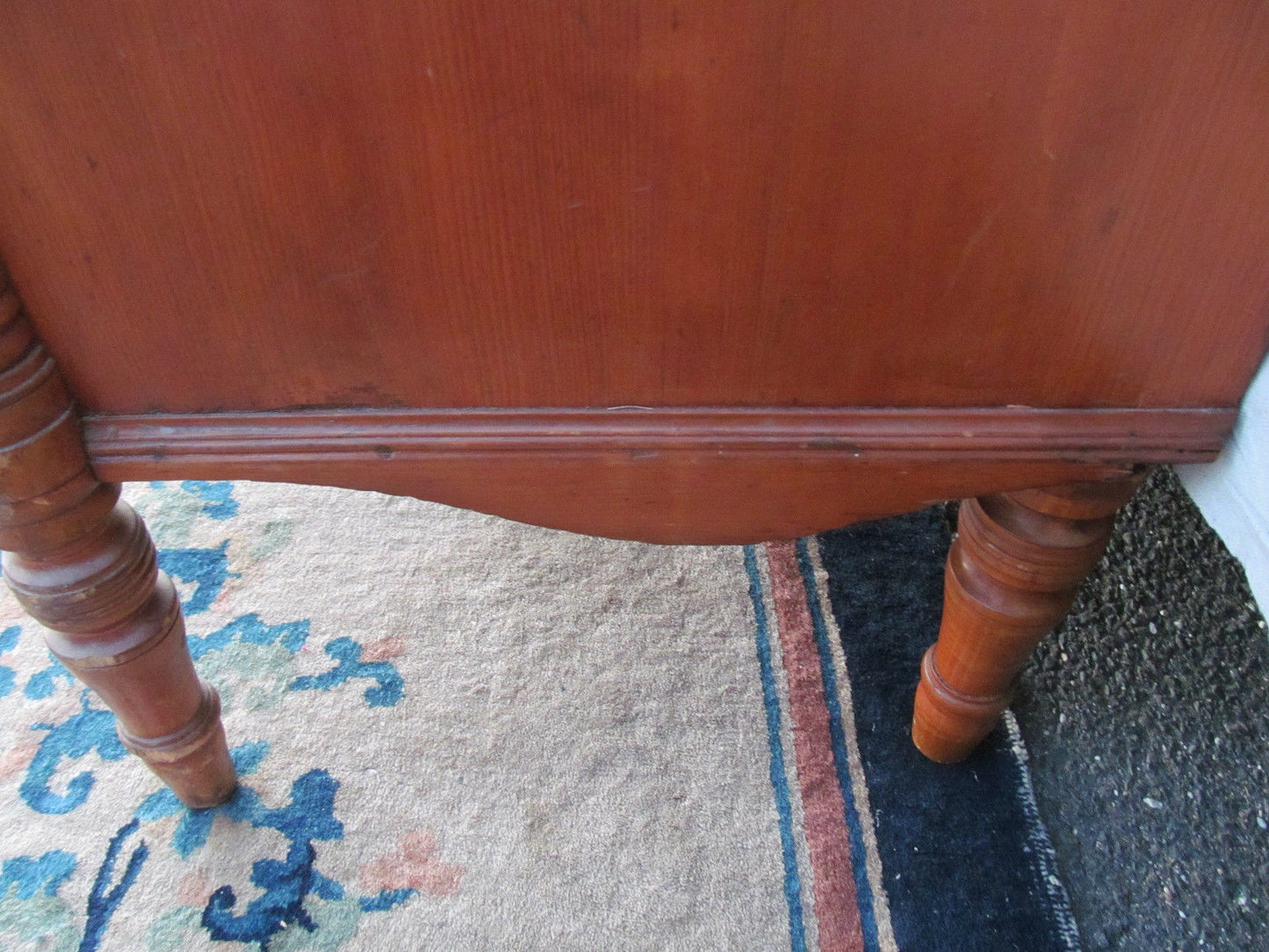 FINE 1790 SHERATON PINE & MAPLE DRESSER W/RING TURNED COLUMNS N.H. EXCEPTIONAL!