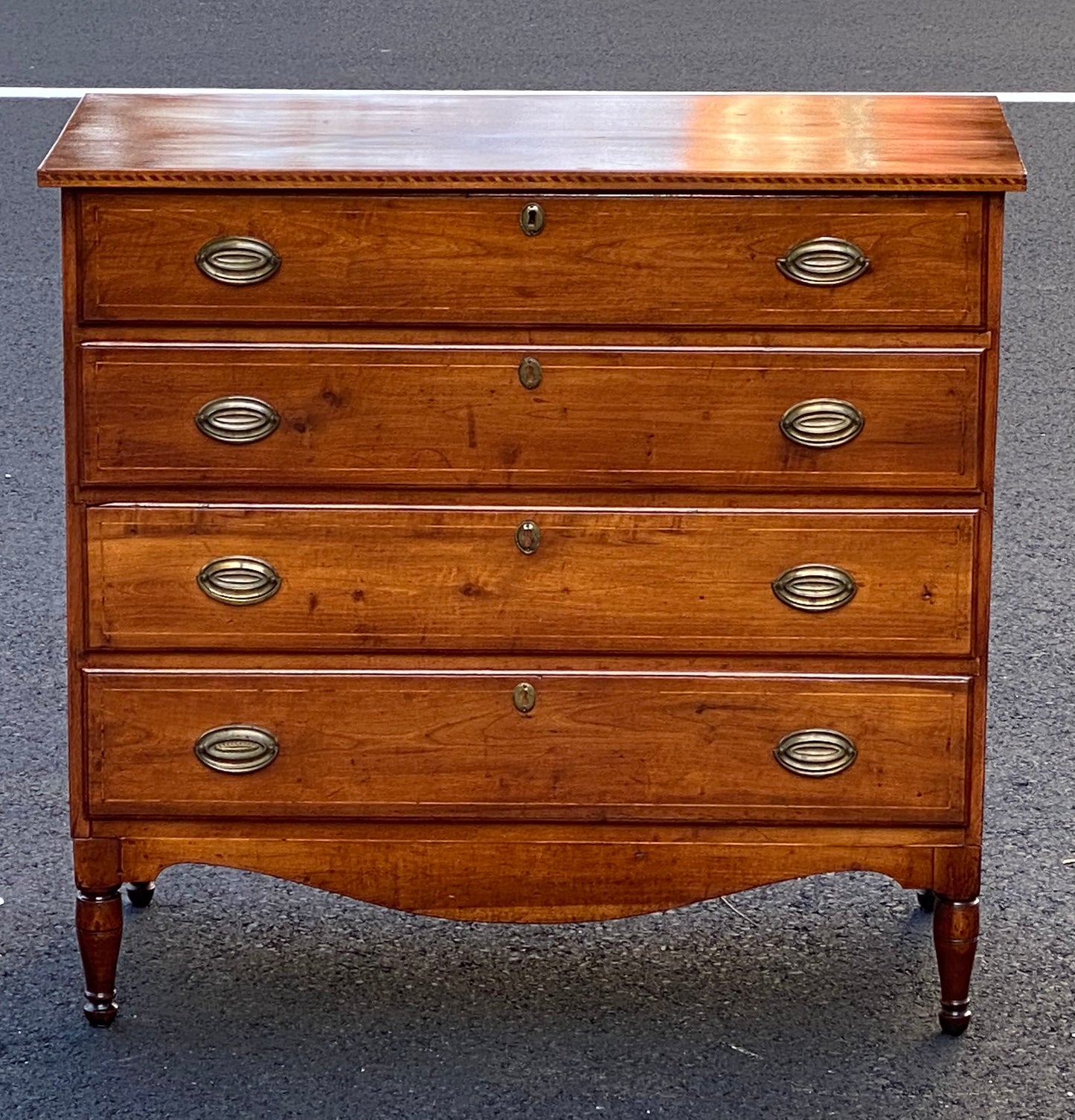 18th Century Antique Pennsylvania Sheraton Dresser / Chest