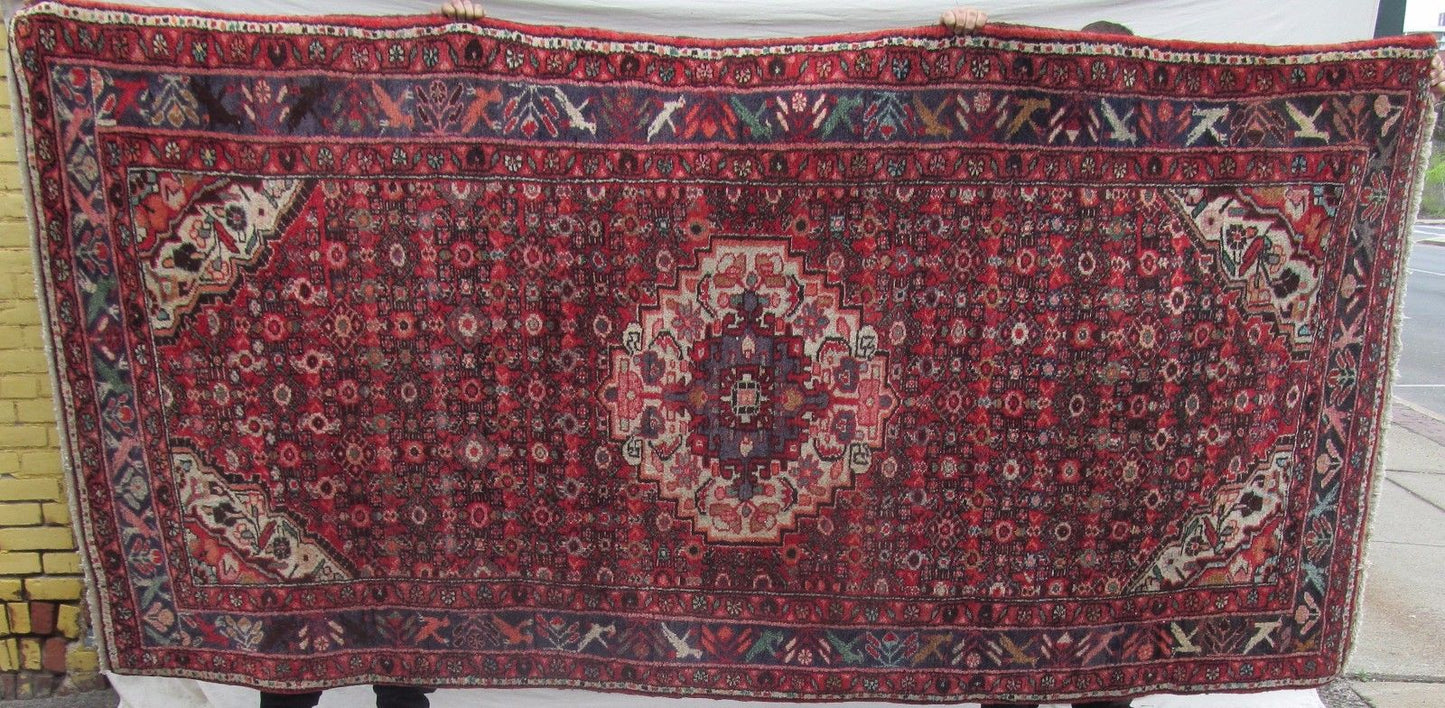 10'-7" X 5'-2' SEMI ANTIQUE HAMADAN ESTATE CARPET - Bay Colony Antiques Carpets & Rugs