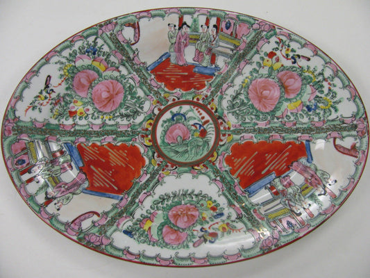 16" ROSE MEDALLION CHARGER-CHINESE CANTON EXPORT PORCELAIN - Bay Colony Antiques Antiques:Decorative Arts:Ceramics & Porcelain:Platters & Trays