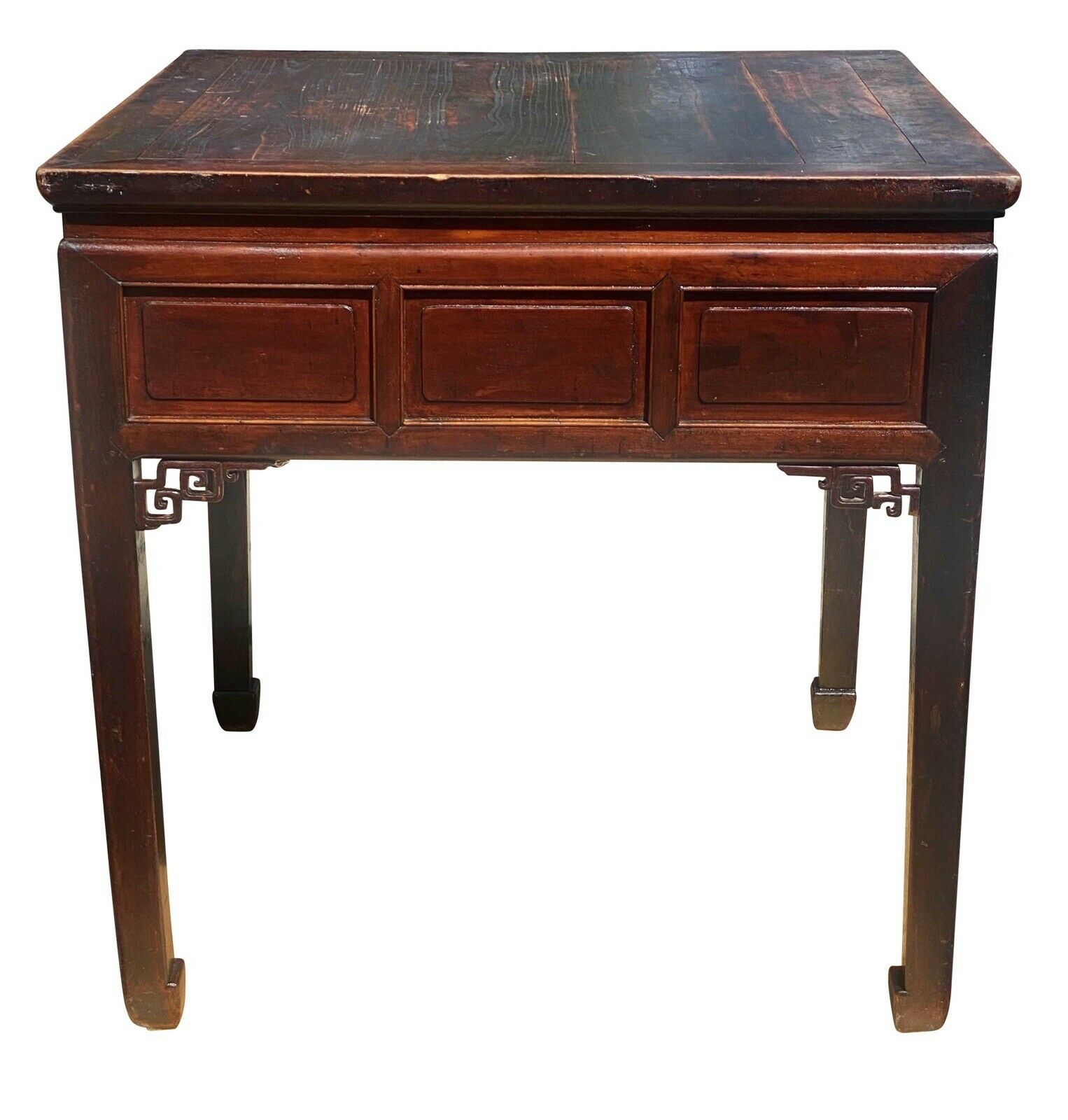 18TH C ANTIQUE CHINESE QING DYNASTY ELM SQUARE ALTAR / SCHOLARS TABLE - Bay Colony Antiques Antiques:Furniture:Tables