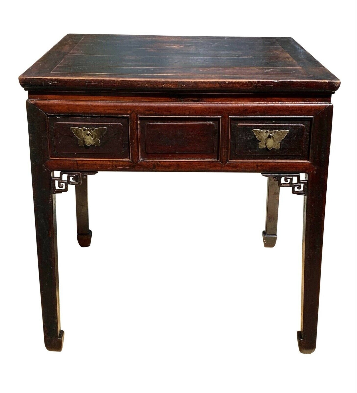 18TH C ANTIQUE CHINESE QING DYNASTY ELM SQUARE ALTAR / SCHOLARS TABLE - Bay Colony Antiques Antiques:Furniture:Tables