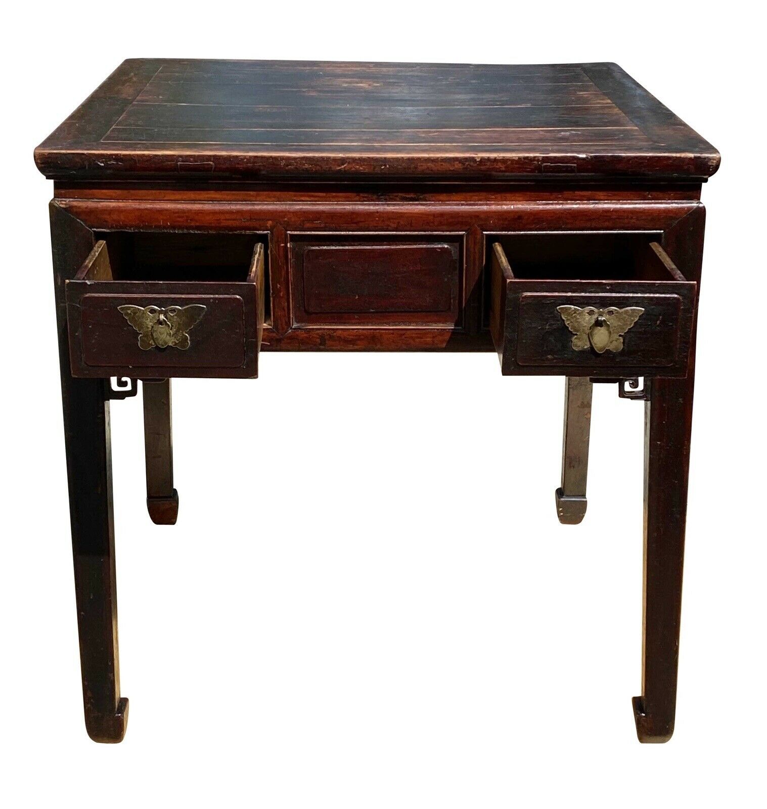 18TH C ANTIQUE CHINESE QING DYNASTY ELM SQUARE ALTAR / SCHOLARS TABLE - Bay Colony Antiques Antiques:Furniture:Tables