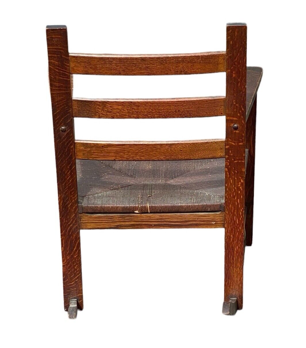 Antique Arts & Crafts / Mission Oak Rocking Chair with Paddle Arms