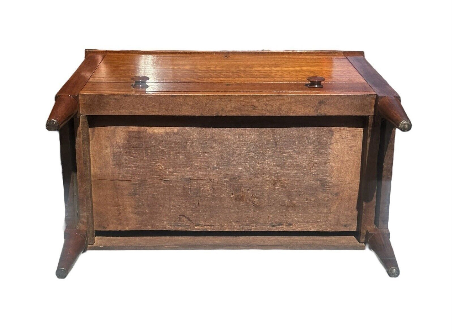 Antique Federal Period Southern Figured Walnut Sugar Chest With Single Drawer