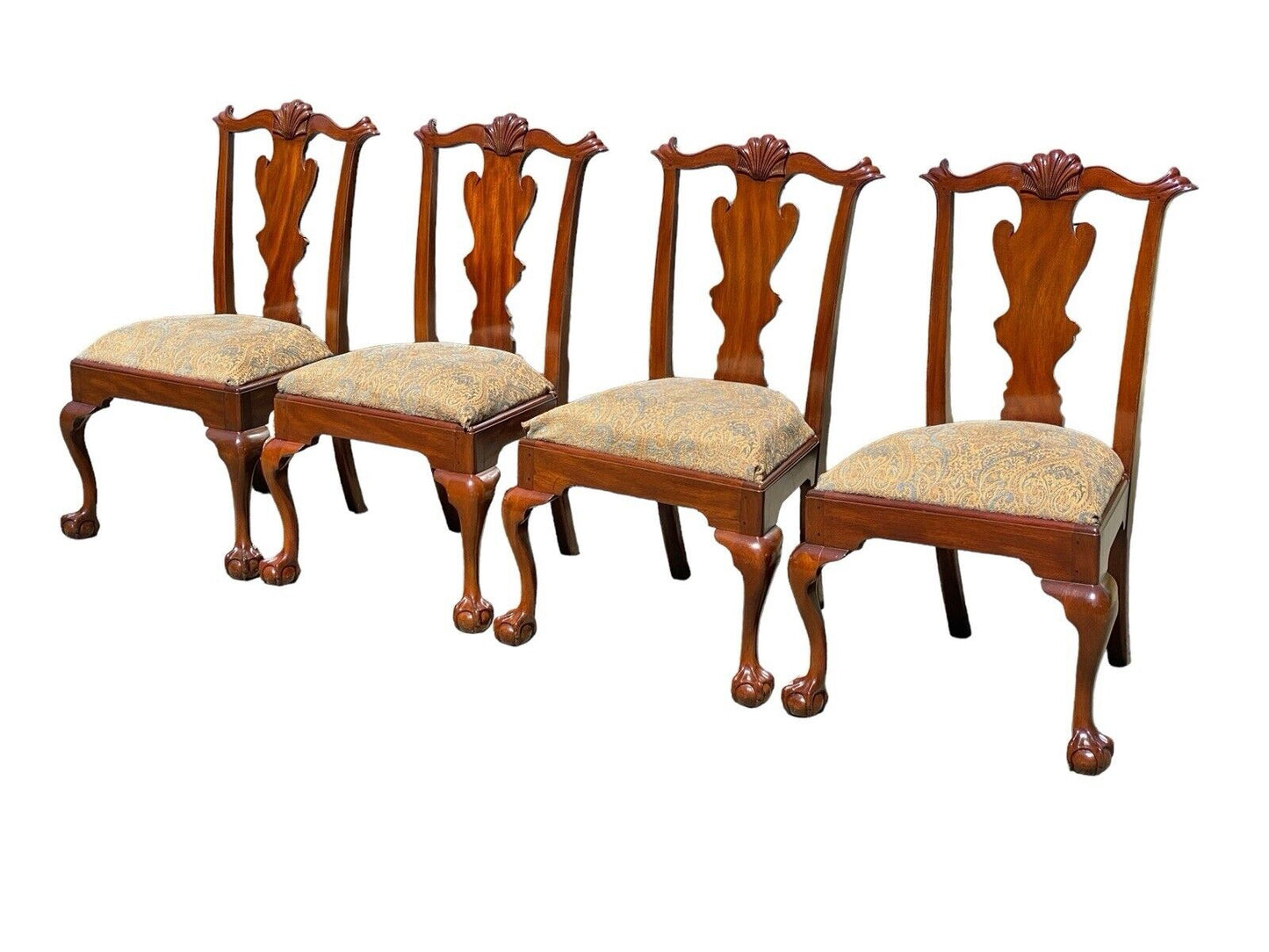 Set of 8 Henkel Harris Mahogany Dining Chairs with Carved Ball & Claw Feet