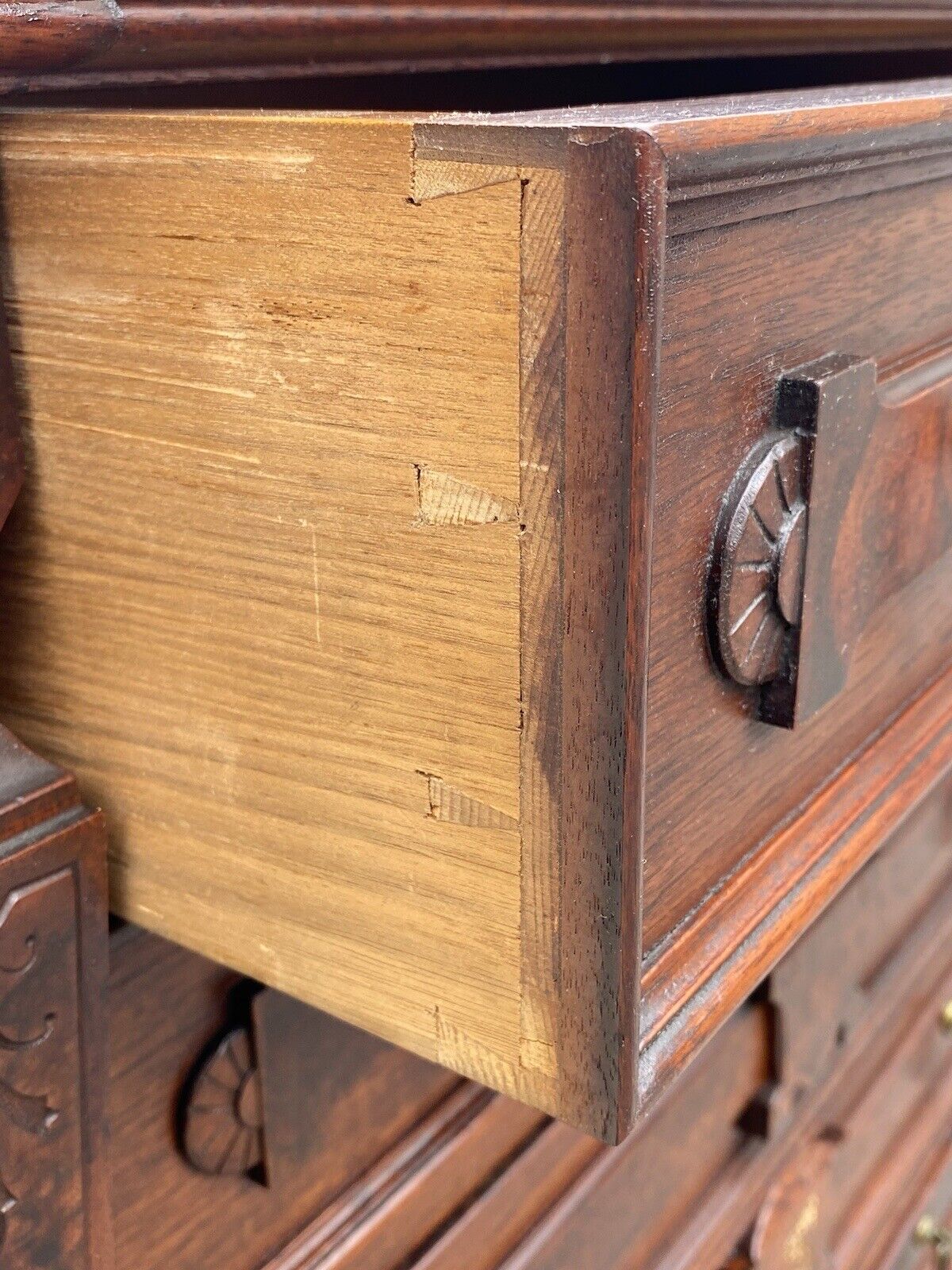 Antique Victorian Lockside Chest of Drawers with Fall Front Desk Section