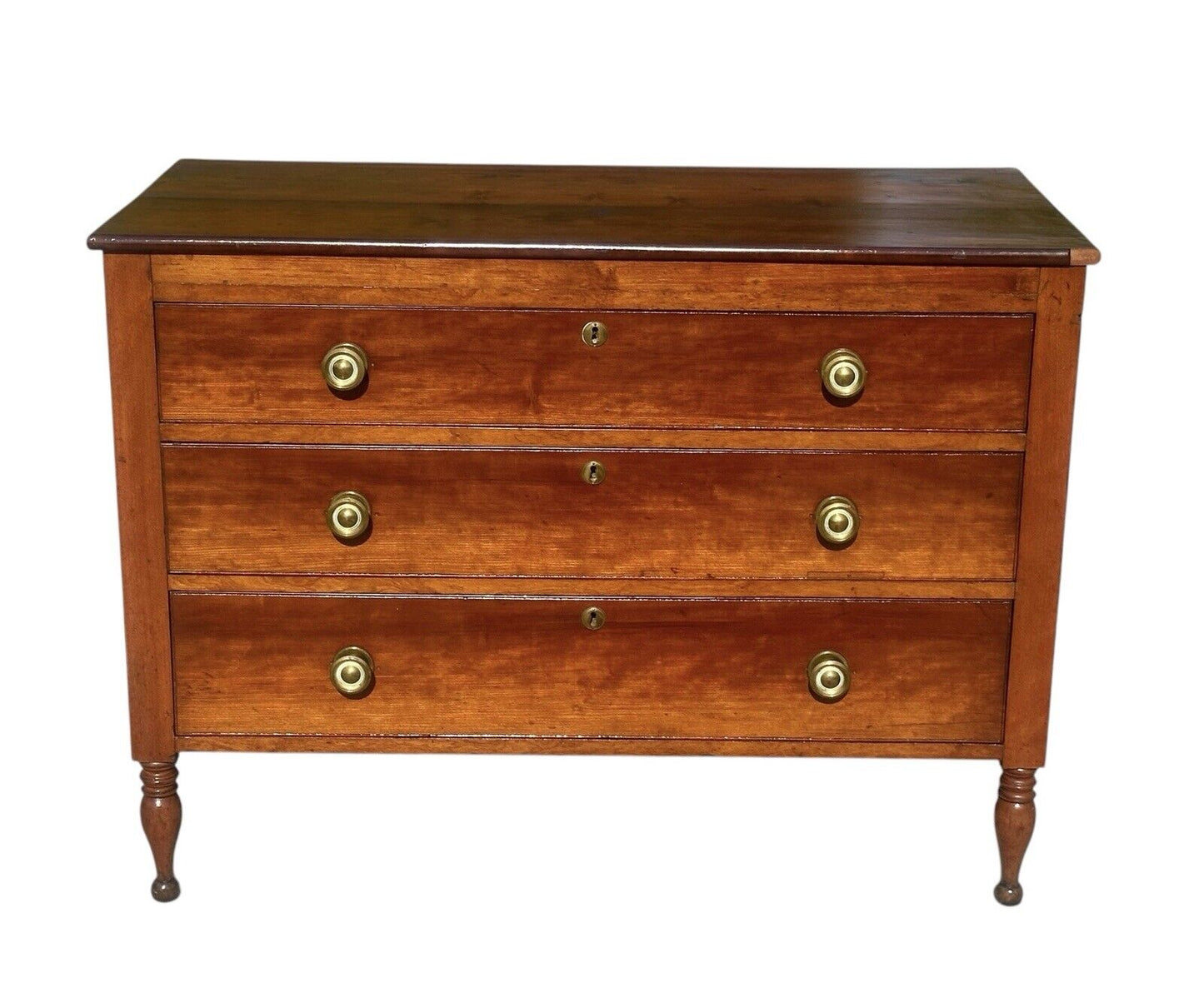 Antique Federal Period Kentucky Cherry Three Drawer Bachelor's Chest - Rare Form