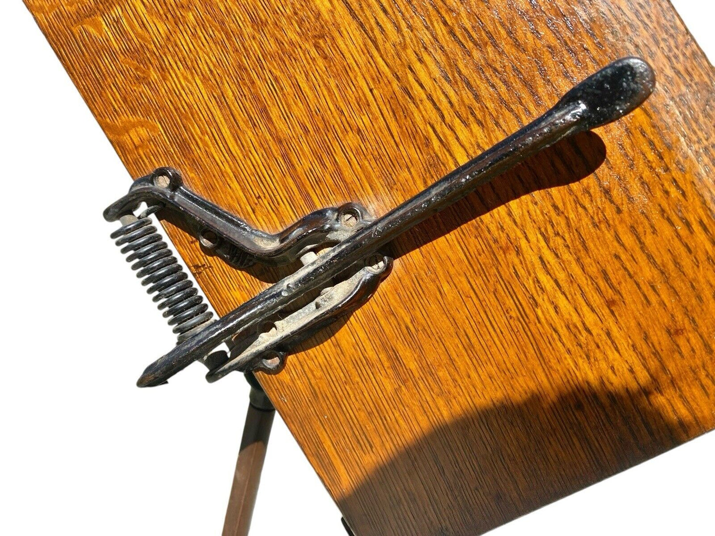 Antique Victorian Cast Iron & Oak Dictionary Stand