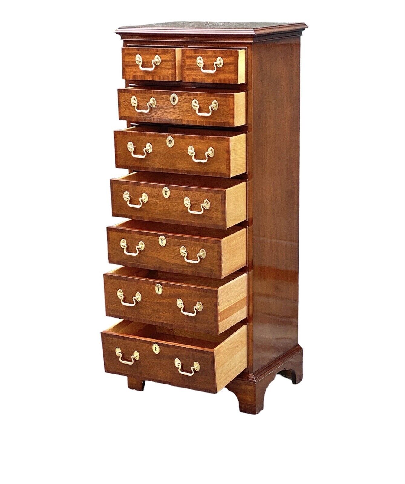 Fine Chippendale Style Mahogany Band Inlaid Lingerie Chest by Councill Craftsmen