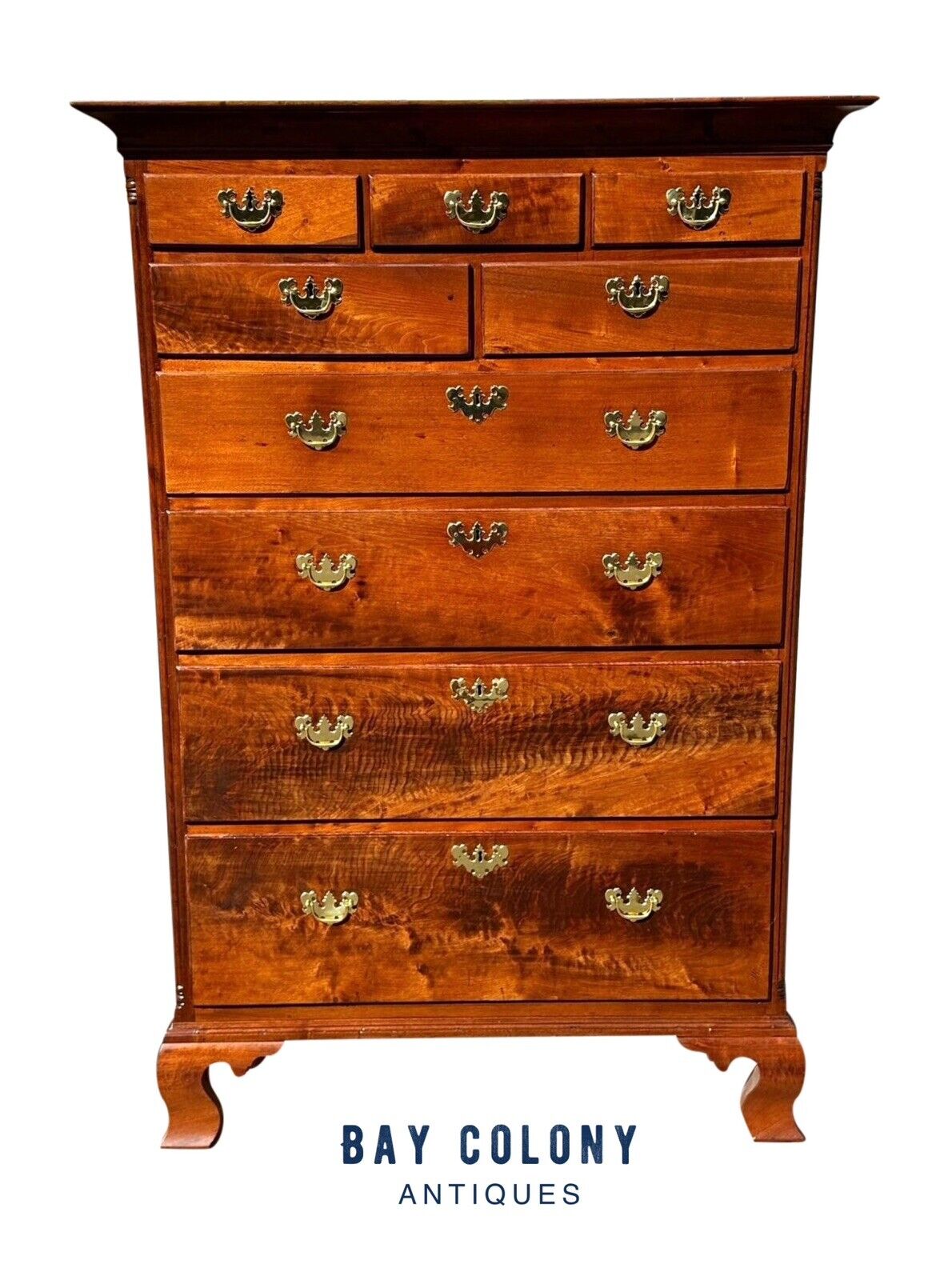 Important Queen Anne Walnut Eastern Pennsylvania Tall Chest on Ogee Bracket Feet