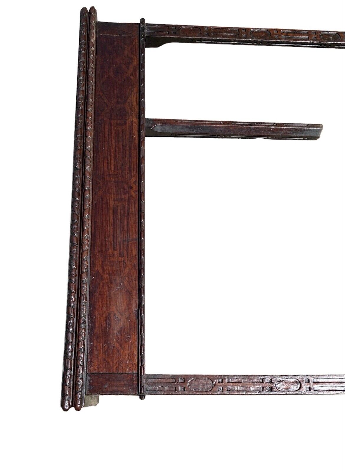 Antique Chinese Chippendale Mahogany Card Table with Foliate Carved Edge CA 1760