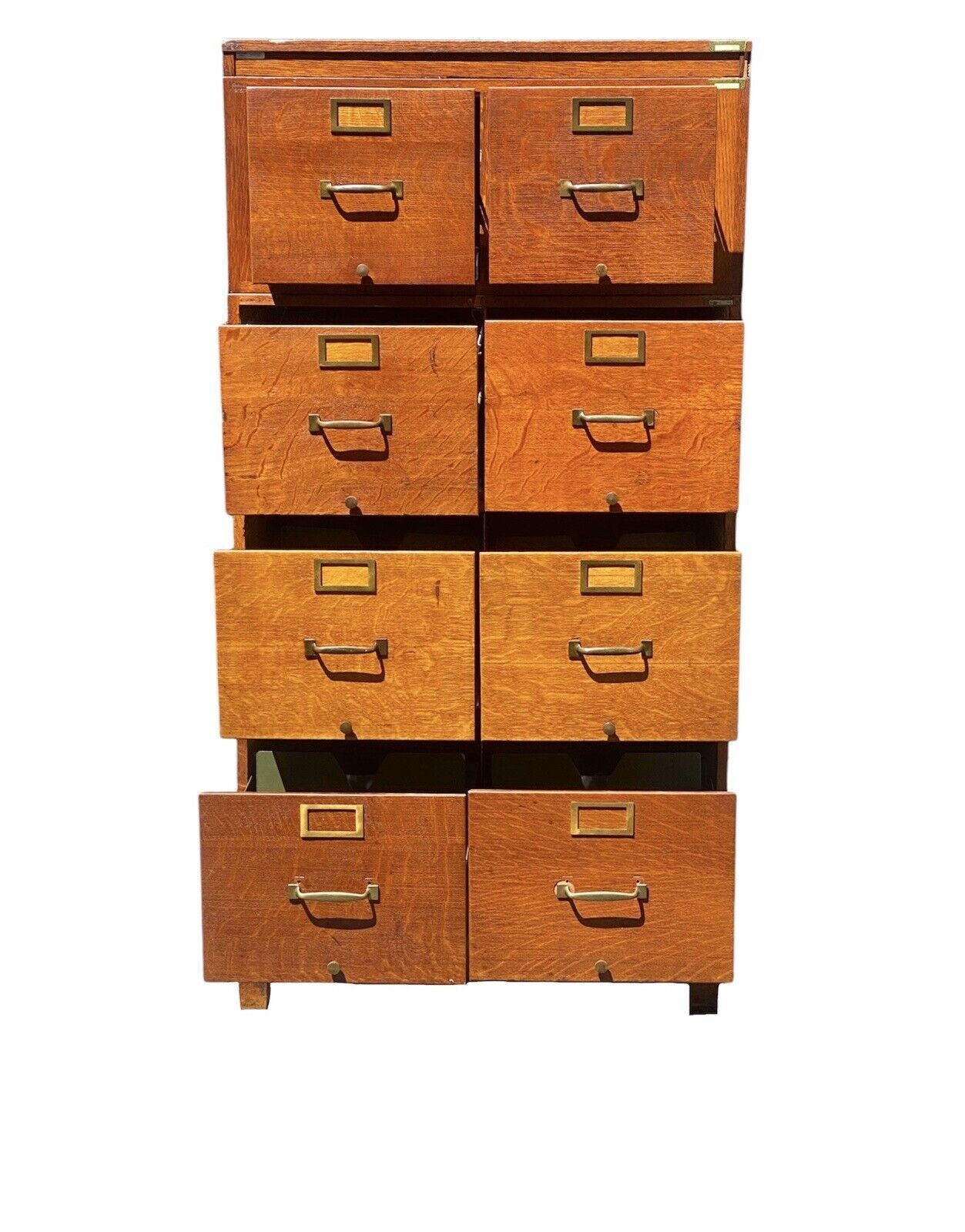 Antique Globe Wernicke Tiger Oak Legal Size File Cabinet / Oak Filing Cabinet