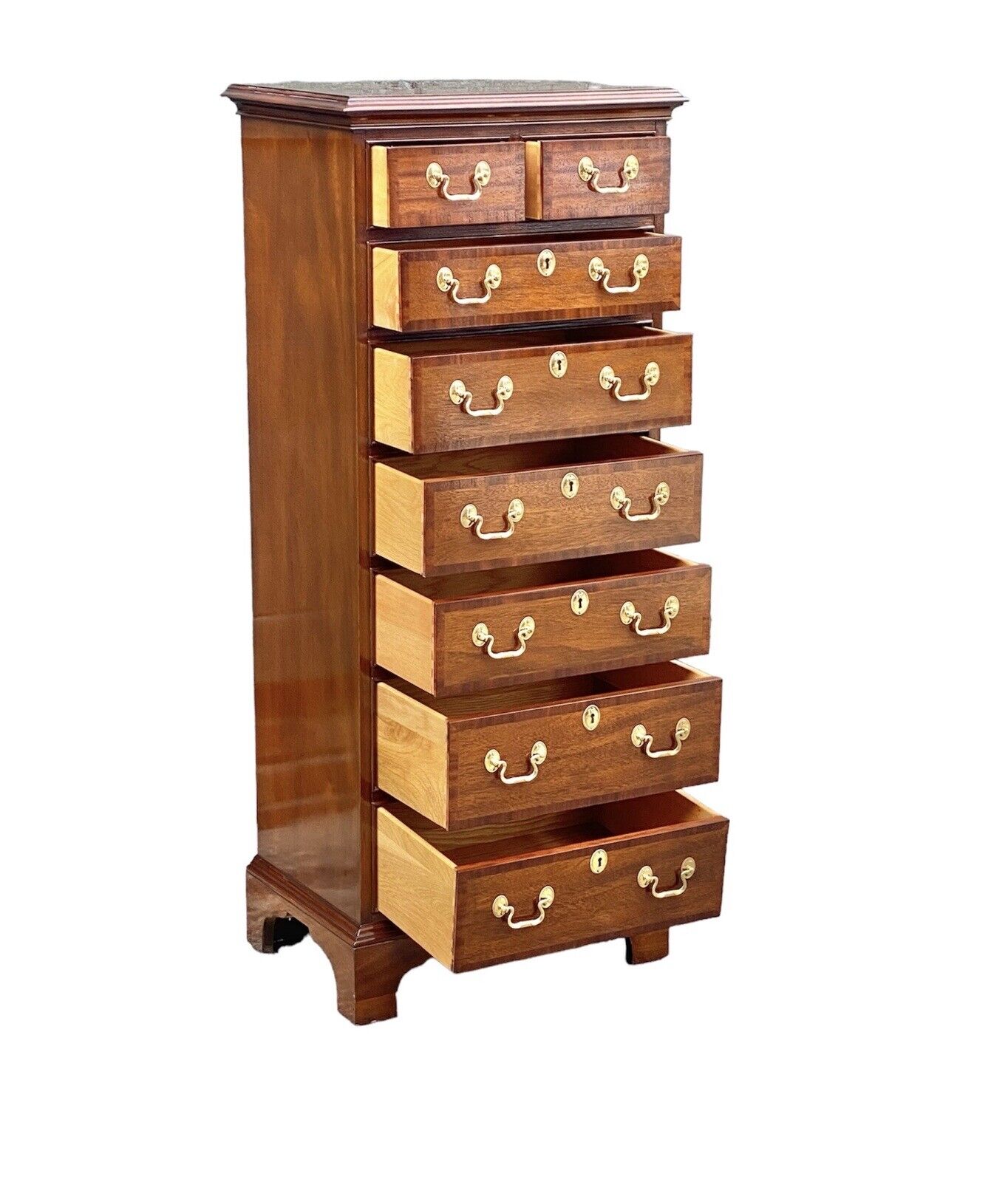 Fine Chippendale Style Mahogany Band Inlaid Lingerie Chest by Councill Craftsmen