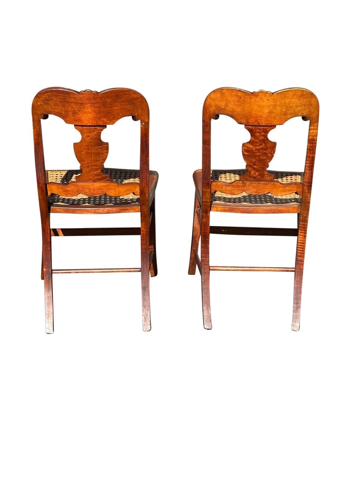 Set of Six Antique Federal Period Bird's Eye & Tiger Maple Country Dining Chairs