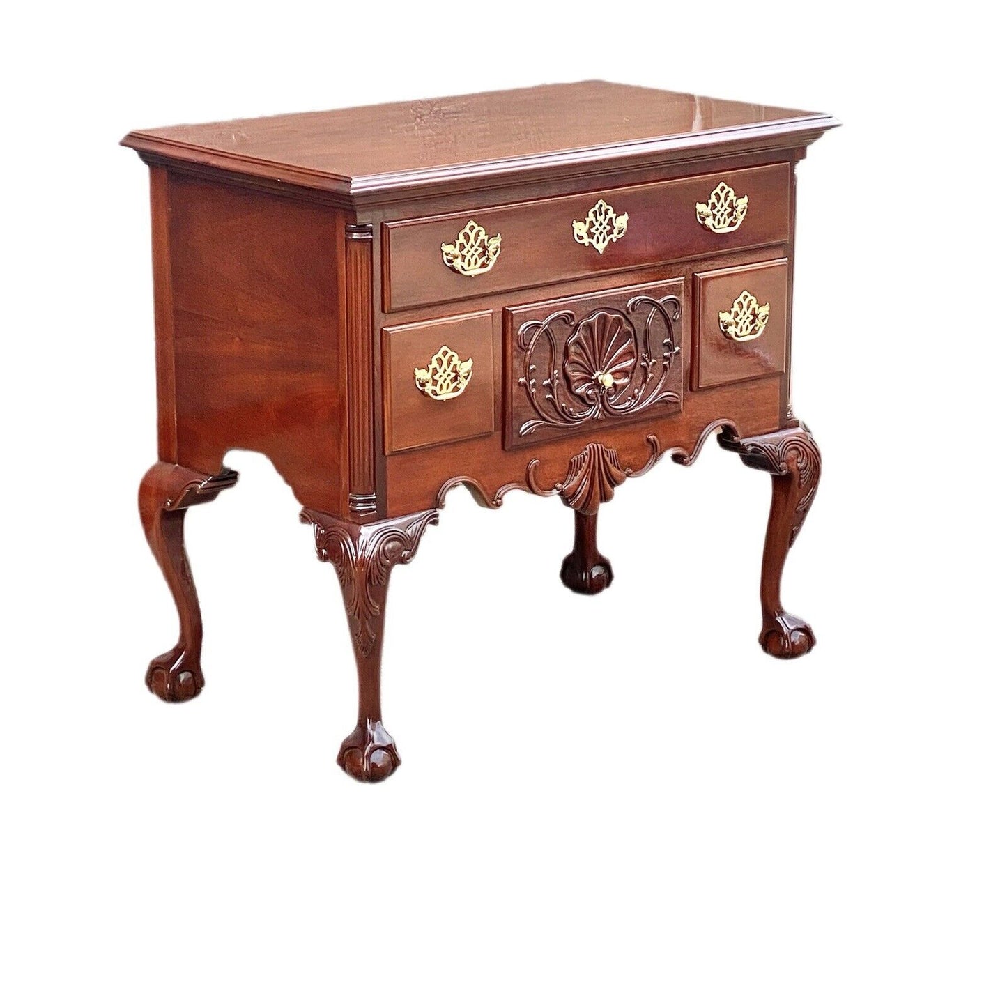 Councill Craftsmen Vintage Chippendale Style Mahogany Lowboy on Ball & Claw Feet