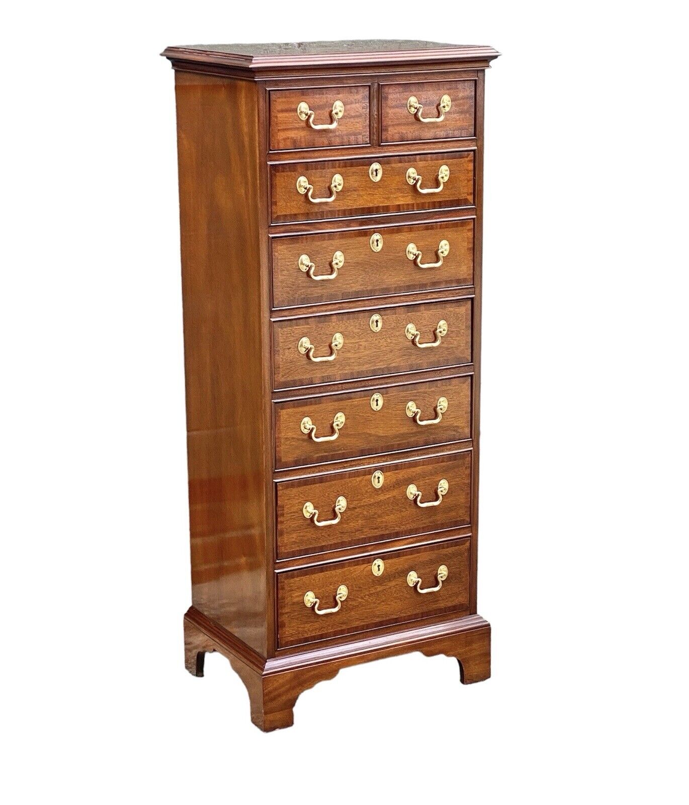 Fine Chippendale Style Mahogany Band Inlaid Lingerie Chest by Councill Craftsmen