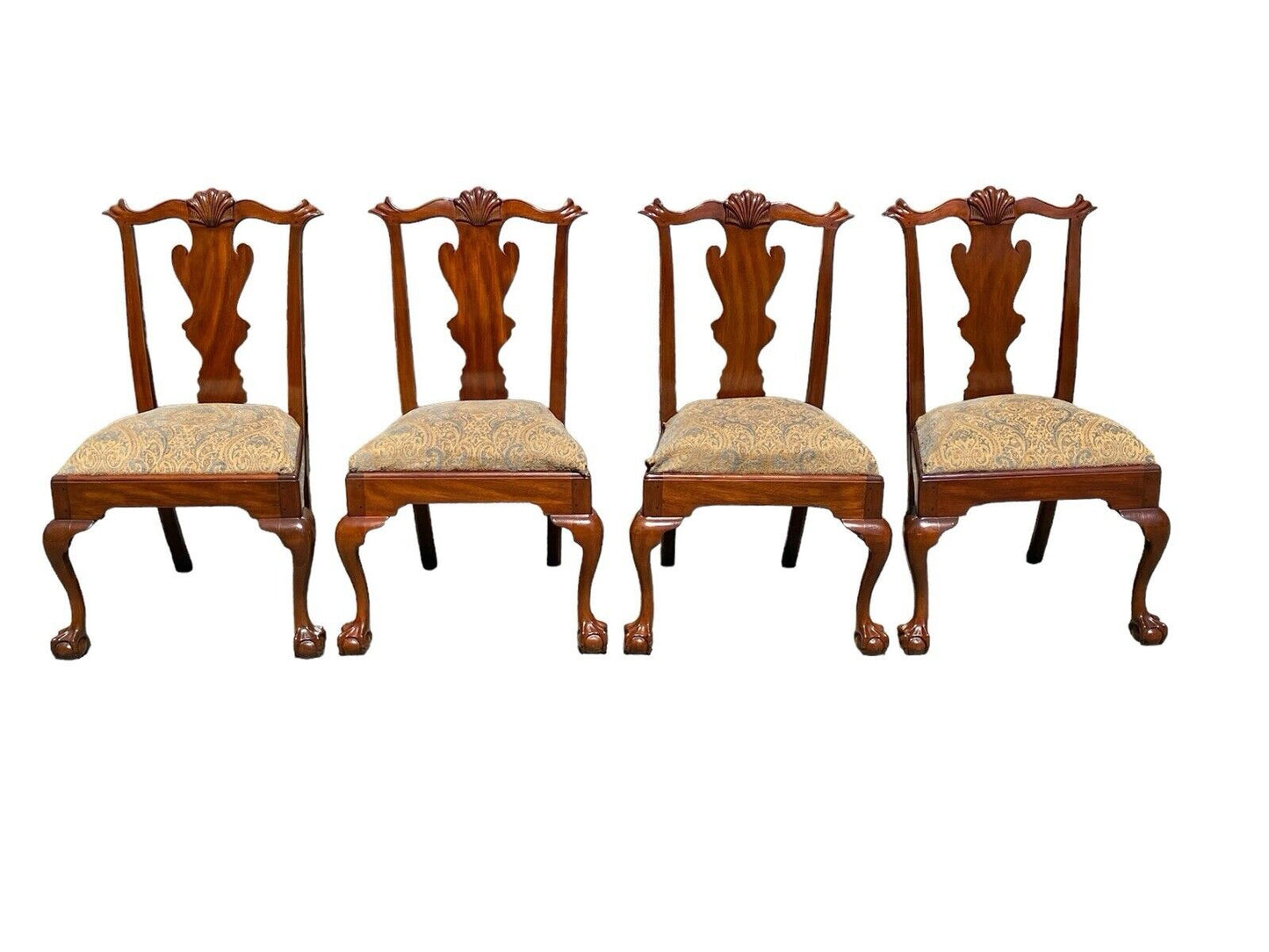 Set of 8 Henkel Harris Mahogany Dining Chairs with Carved Ball & Claw Feet