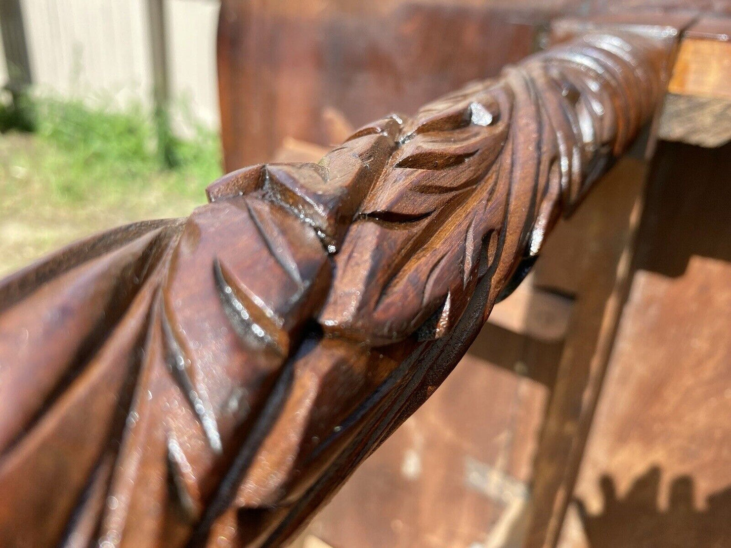 Antique Mahogany Drop Leaf Table with Acanthus Carved Legs - NYC CA 1810