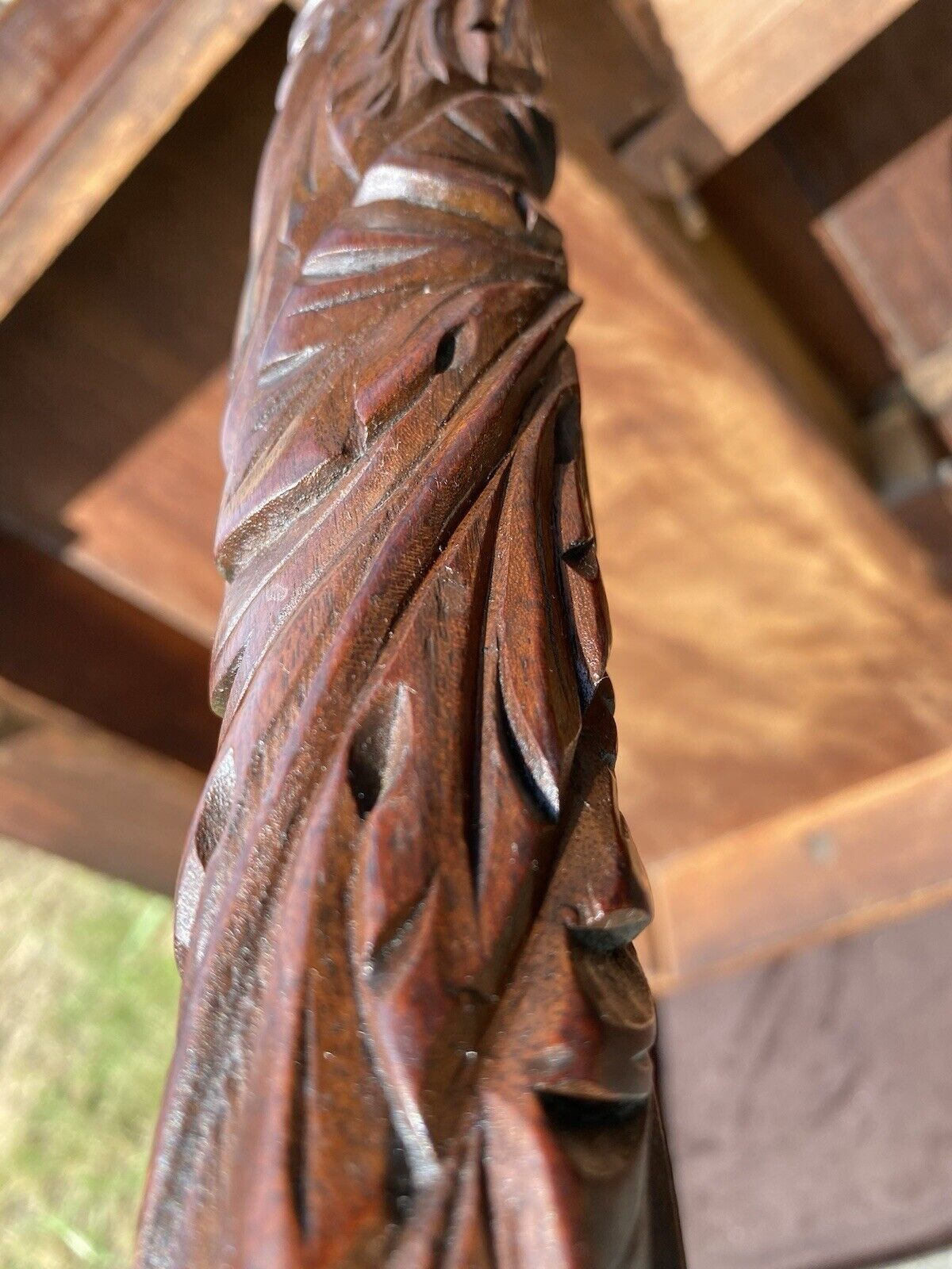 Antique Mahogany Drop Leaf Table with Acanthus Carved Legs - NYC CA 1810