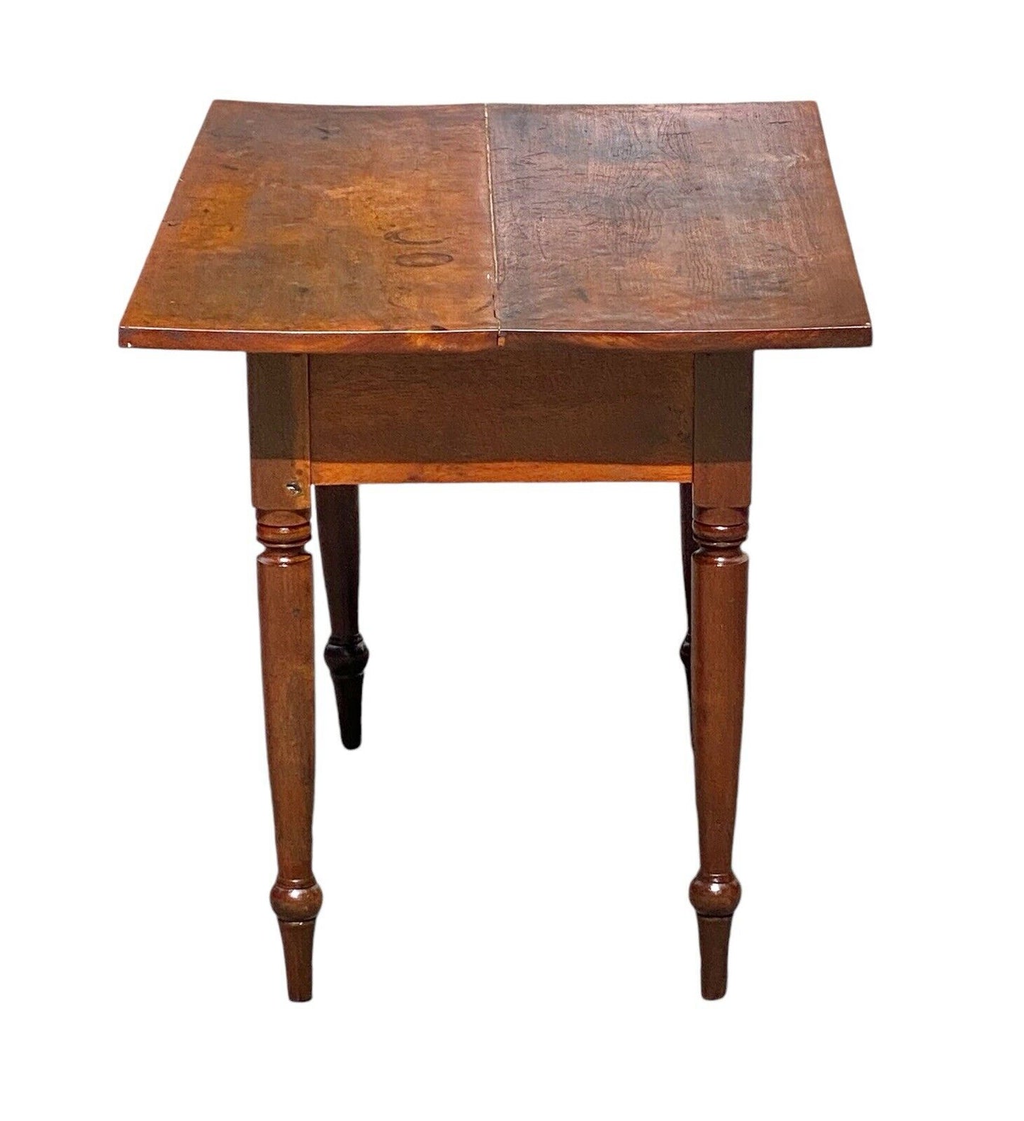 Antique Queen Anne Pennsylvania Walnut Country Tavern Table With Center Drawer