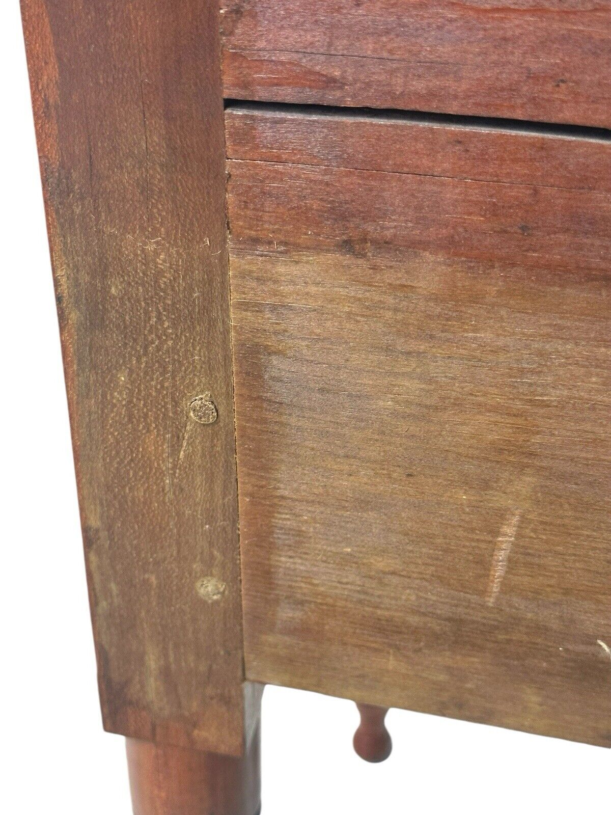 Antique Federal New England Bird's Eye Maple & Cherry Two Drawer Work Table