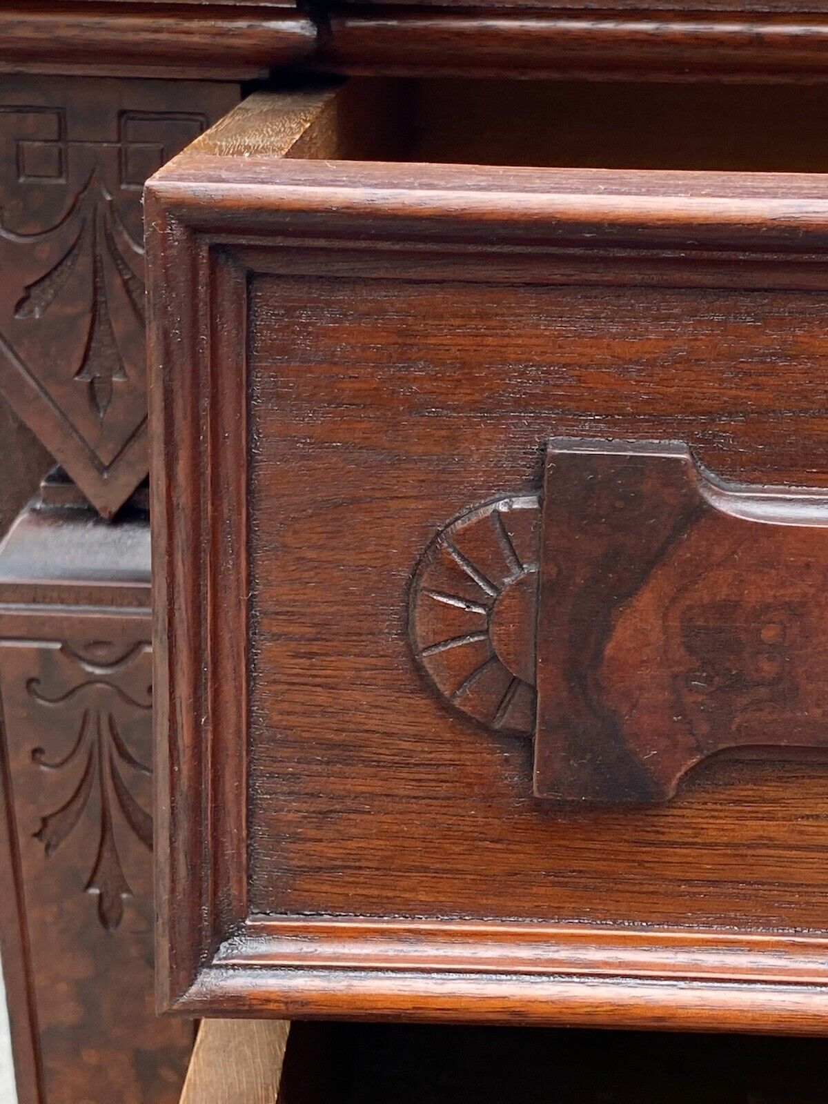 Antique Victorian Lockside Chest of Drawers with Fall Front Desk Section