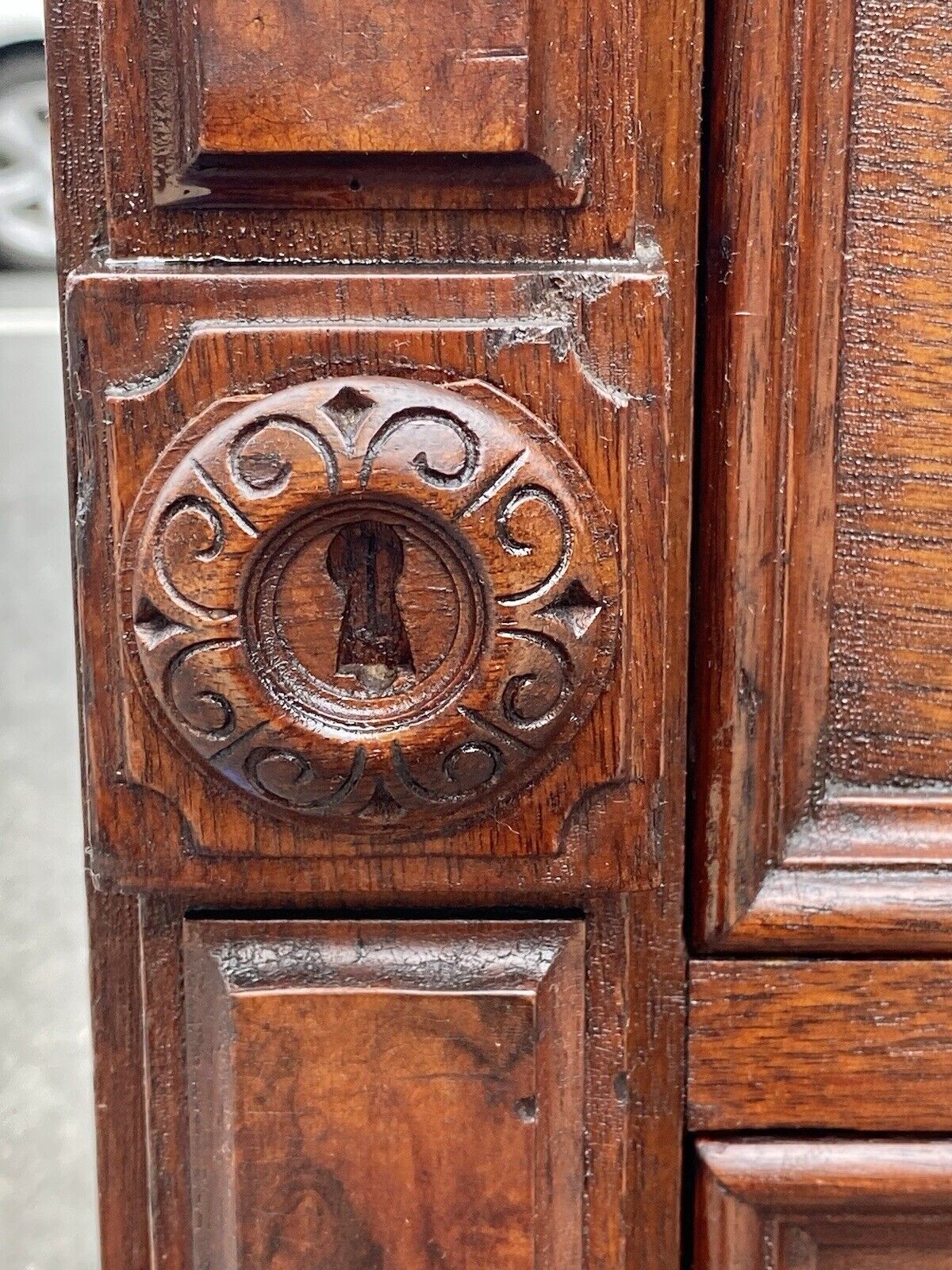 Antique Victorian Lockside Chest of Drawers with Fall Front Desk Section