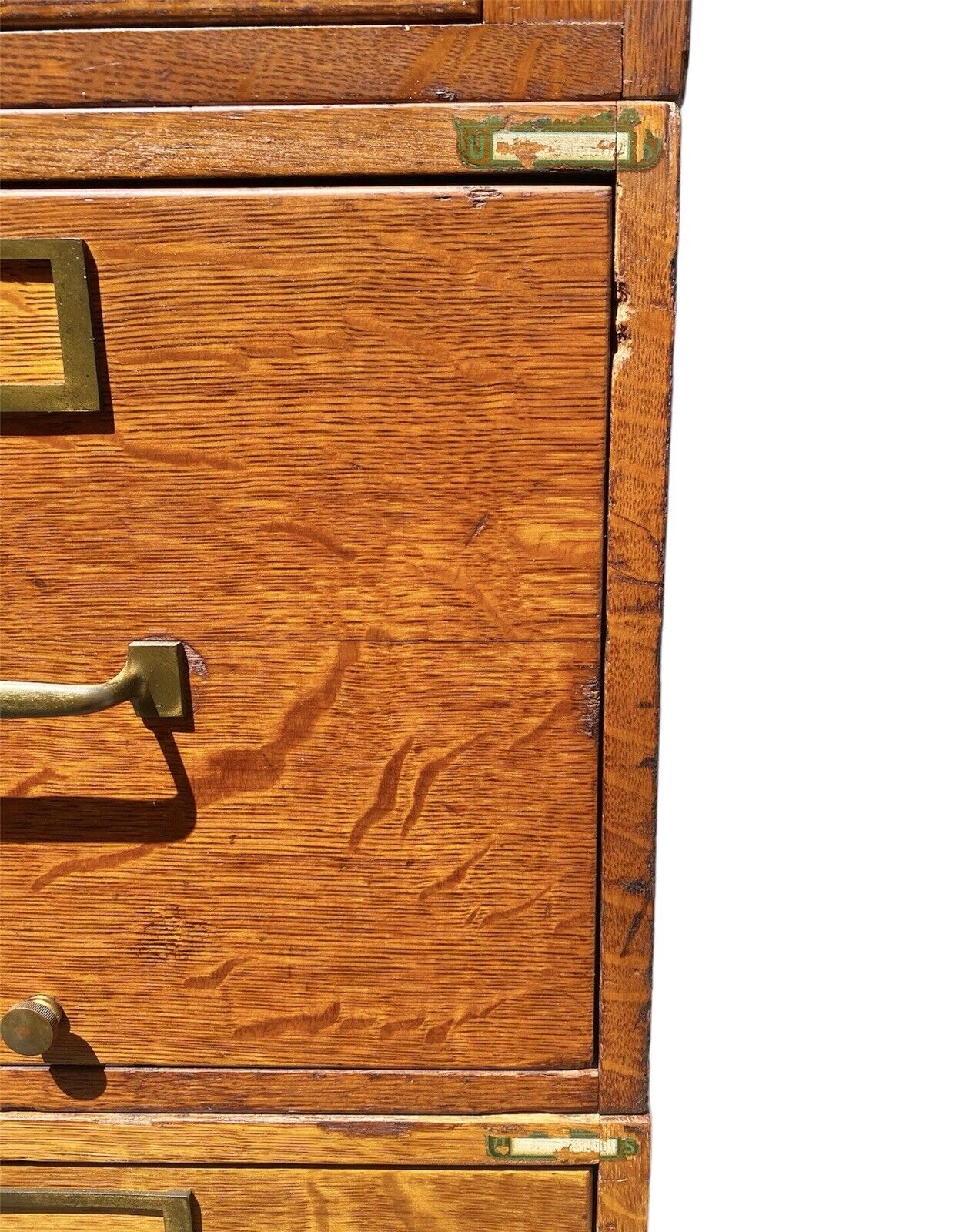 Antique Globe Wernicke Tiger Oak Legal Size File Cabinet / Oak Filing Cabinet