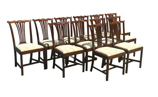 Set of 12 19th century dining chairs