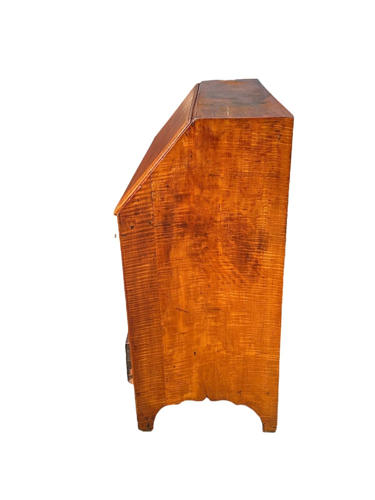 Antique Chippendale New England Tiger Maple & Cherry Slant Lid Desk Circa 1780 - Bay Colony Antiques Antiques:Furniture:Desks & Secretaries