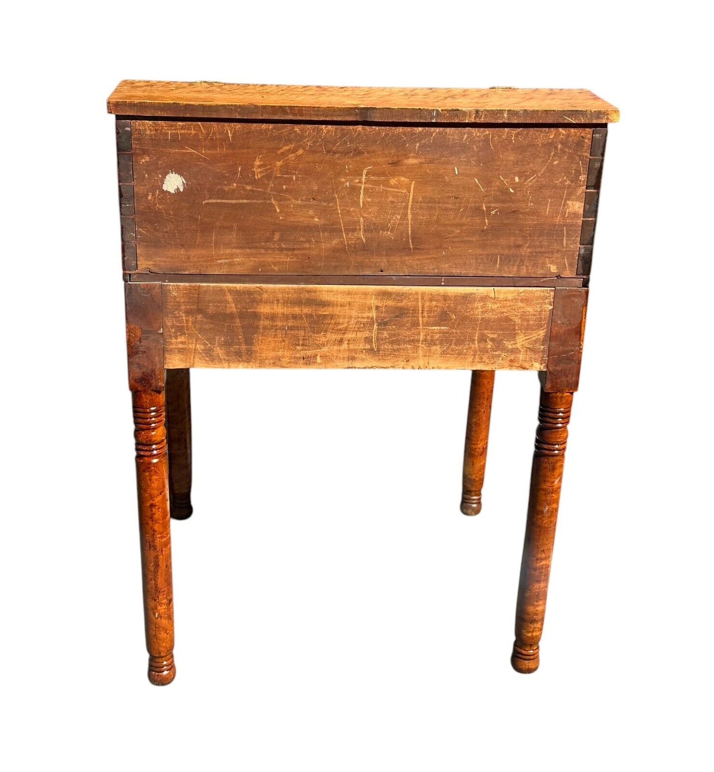 Antique Federal Period Solid Bird's Eye Maple Clerk's Desk With Single Drawer - Bay Colony Antiques Antiques:Furniture:Desks & Secretaries