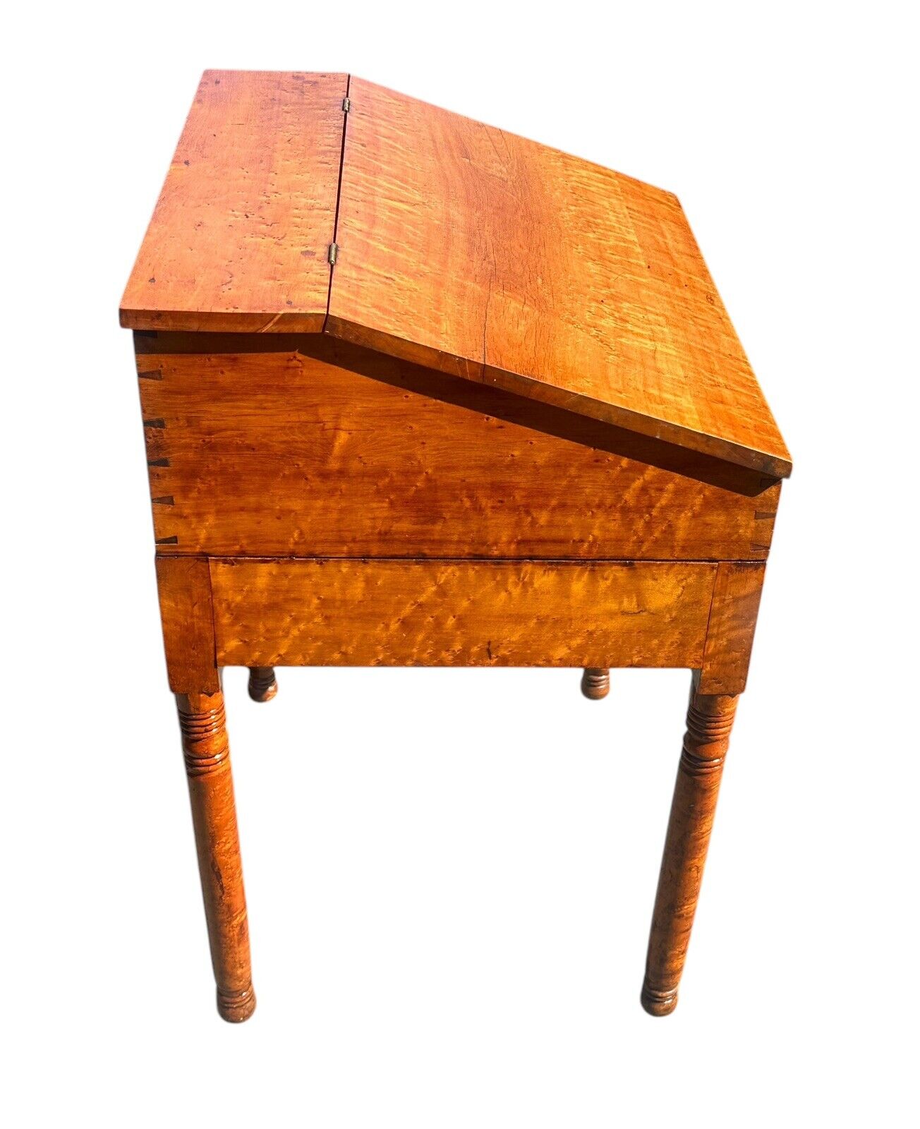 Antique Federal Period Solid Bird's Eye Maple Clerk's Desk With Single Drawer - Bay Colony Antiques Antiques:Furniture:Desks & Secretaries