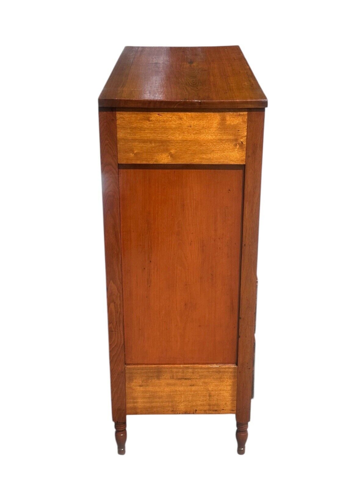 Antique Federal Southern Walnut Tall Chest With Barber Pole Inlay & Scrollwork - Bay Colony Antiques Antiques:Furniture:Dressers & Chests of Drawers