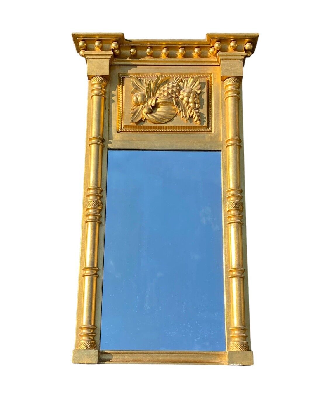 Antique Federal Style Triple Gilded Mirror - Foster Brothers Boston CA 1920 - Bay Colony Antiques Antiques:Furniture:Mirrors