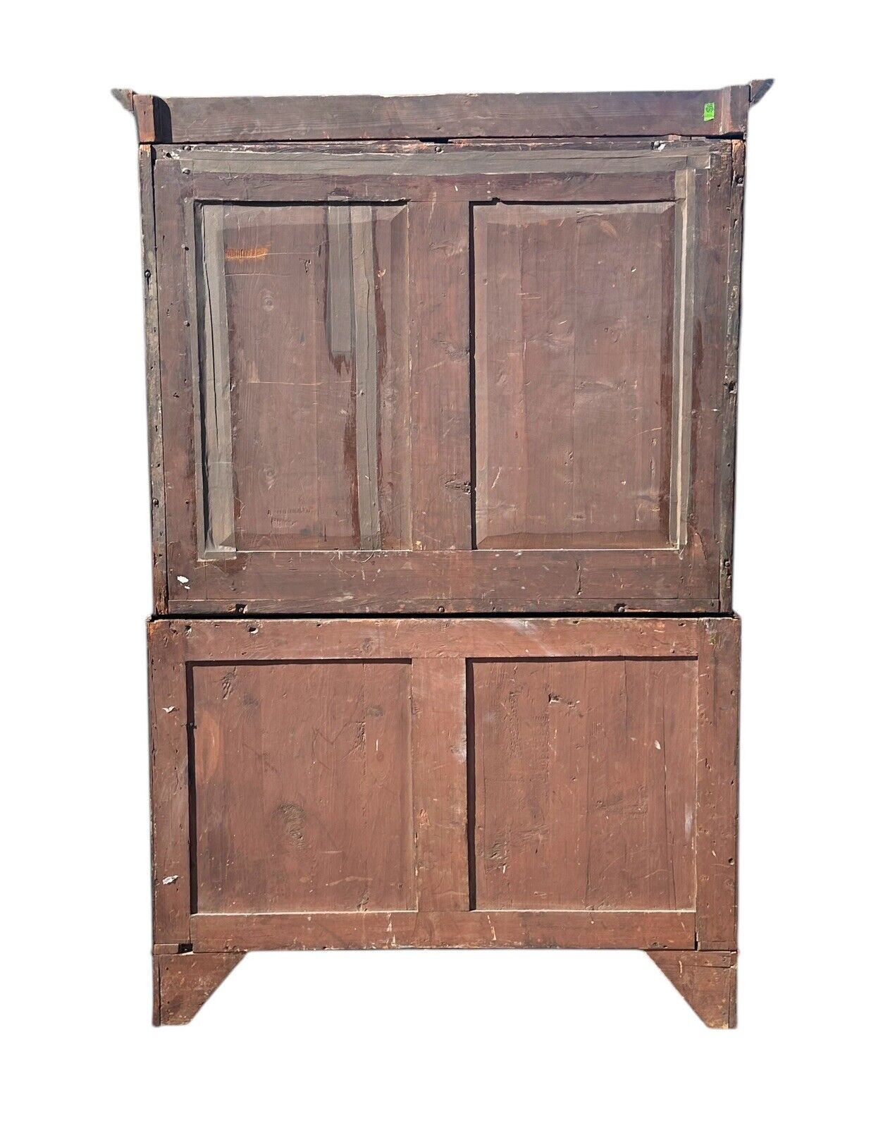 Antique George Iii Era Mahogany Blind Door Linen Press Cabinet on French Feet - Bay Colony Antiques Antiques:Furniture:Cabinets & Cupboards