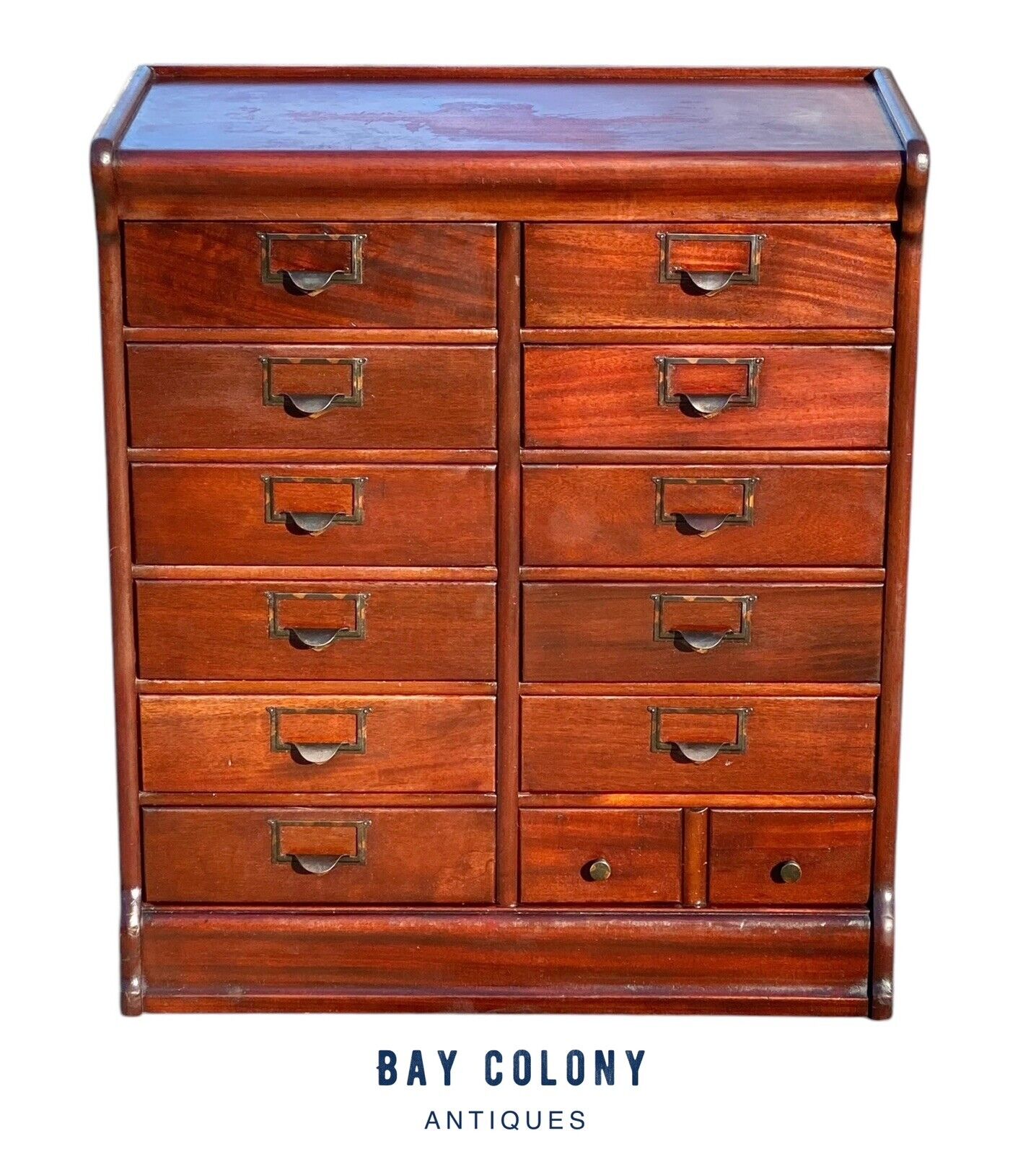 Antique Mahogany Globe Wernicke 13 Drawer File Cabinet - Bay Colony Antiques Antiques:Furniture:Cabinets & Cupboards