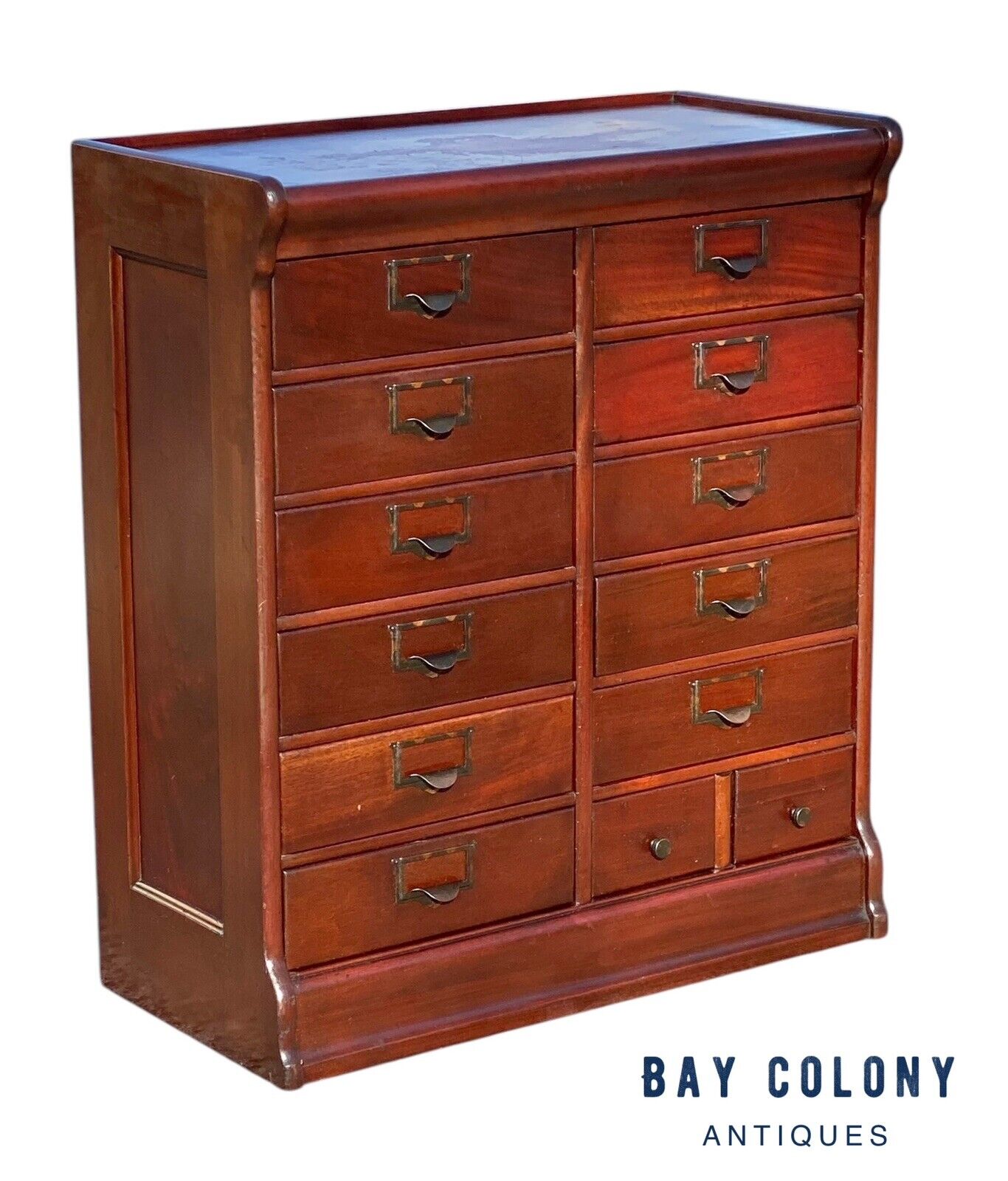 Antique Mahogany Globe Wernicke 13 Drawer File Cabinet - Bay Colony Antiques Antiques:Furniture:Cabinets & Cupboards