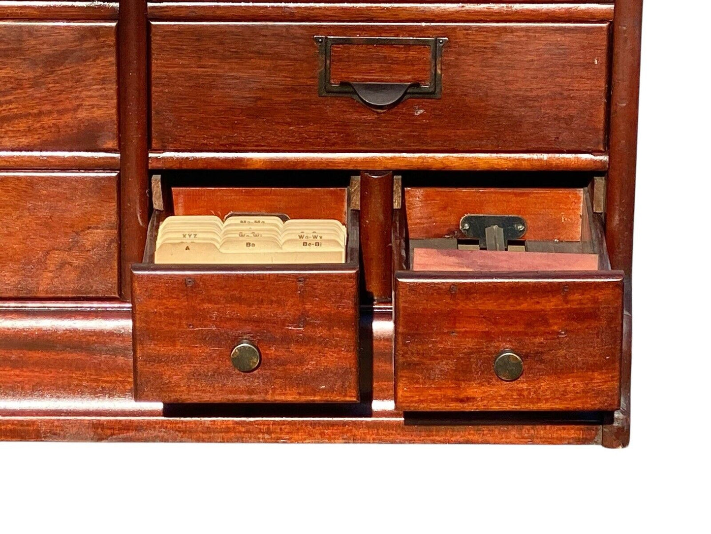 Antique Mahogany Globe Wernicke 13 Drawer File Cabinet - Bay Colony Antiques Antiques:Furniture:Cabinets & Cupboards