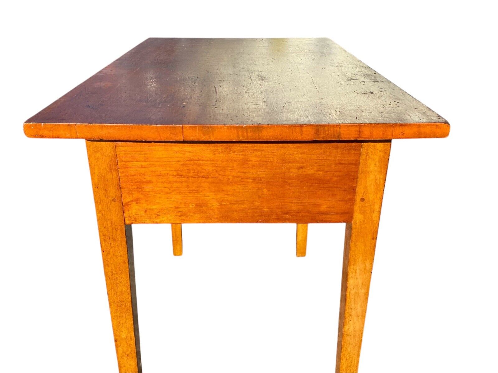 Antique New Hampshire Hepplewhite Maple & Pine Tavern Table with Drawer - Bay Colony Antiques Antiques:Furniture:Tables