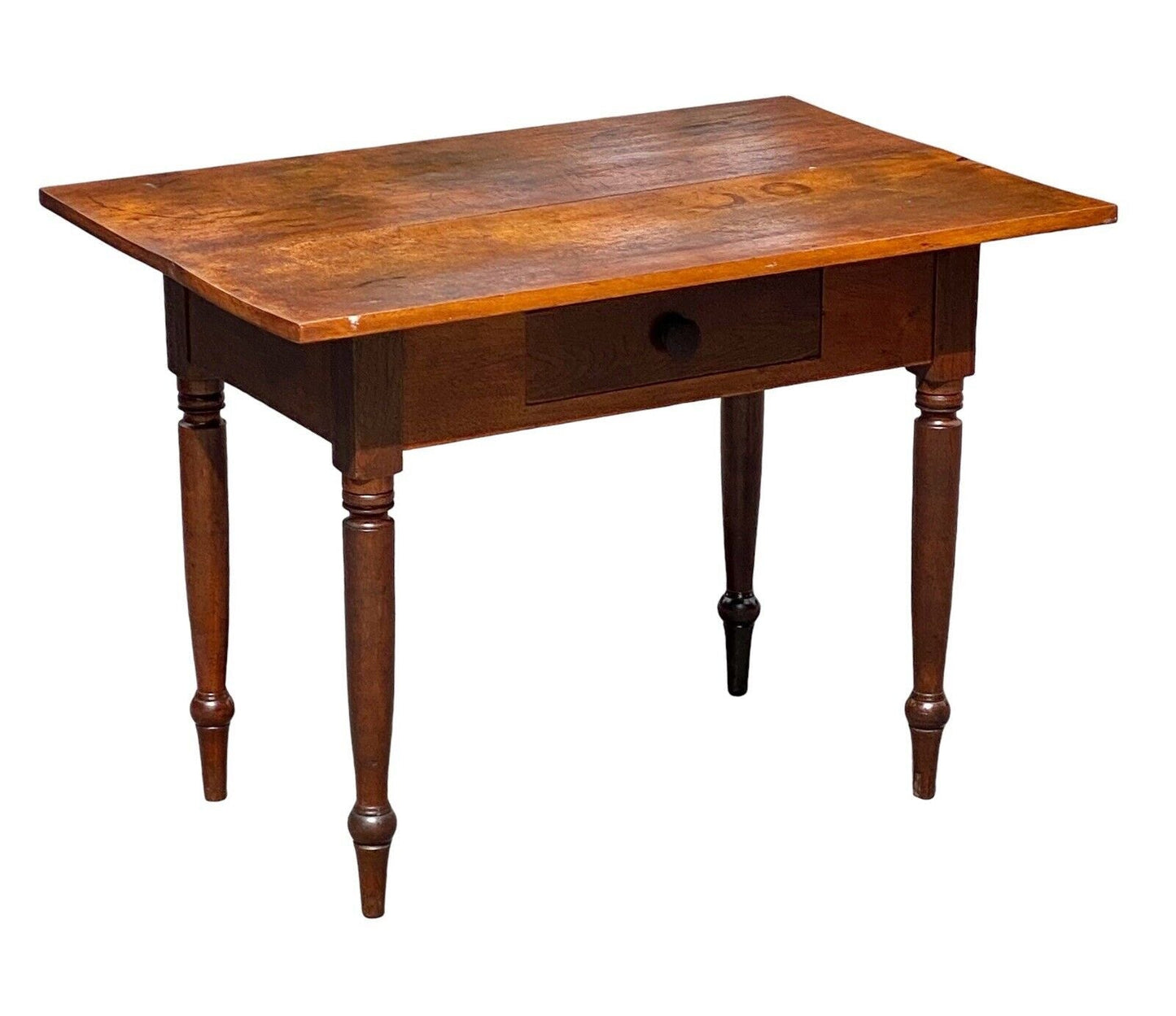 Antique Queen Anne Pennsylvania Walnut Country Tavern Table With Center Drawer - Bay Colony Antiques Antiques:Furniture:Tables