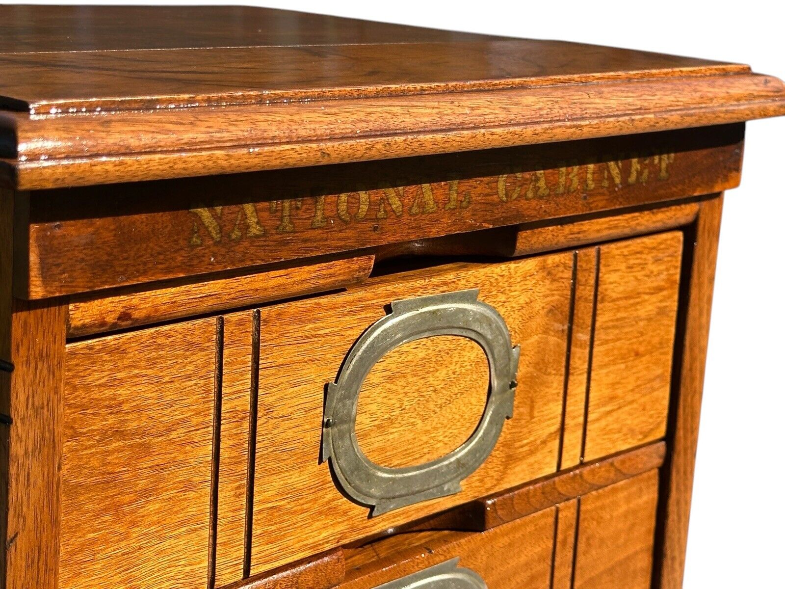 Antique Victorian Walnut Two Drawer Desktop Office File by National Cabinet - Bay Colony Antiques Antiques:Furniture:Cabinets & Cupboards