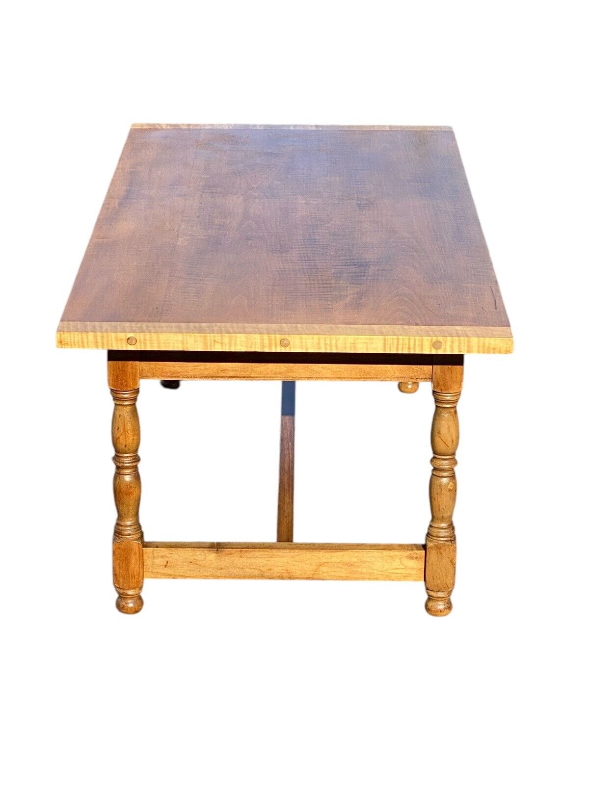 Vintage Tiger Maple Coffee Table - Bay Colony Antiques Antiques:Furniture:Tables