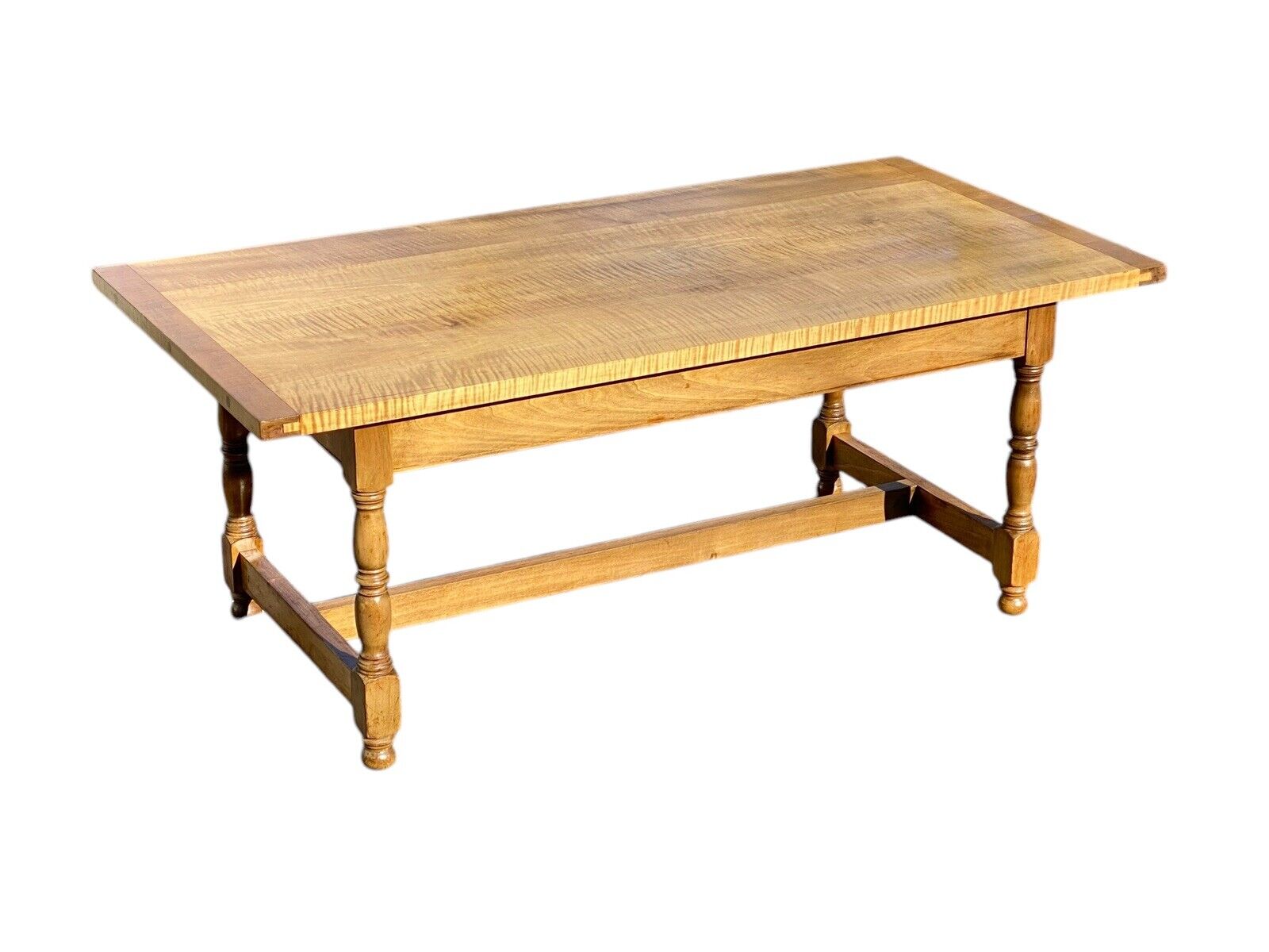 Vintage Tiger Maple Coffee Table - Bay Colony Antiques Antiques:Furniture:Tables