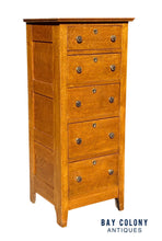 Load image into Gallery viewer, 19th C Antique Victorian Tiger Oak 5 Drawer Lingerie Chest / Dresser